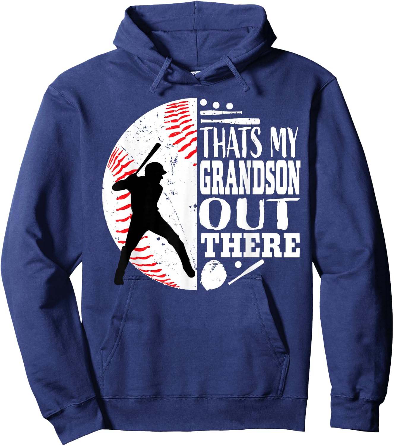 Thats My Grandson Out There Baseball Grandma Grandpa Graphic Hoodie - Hoodie | Navy