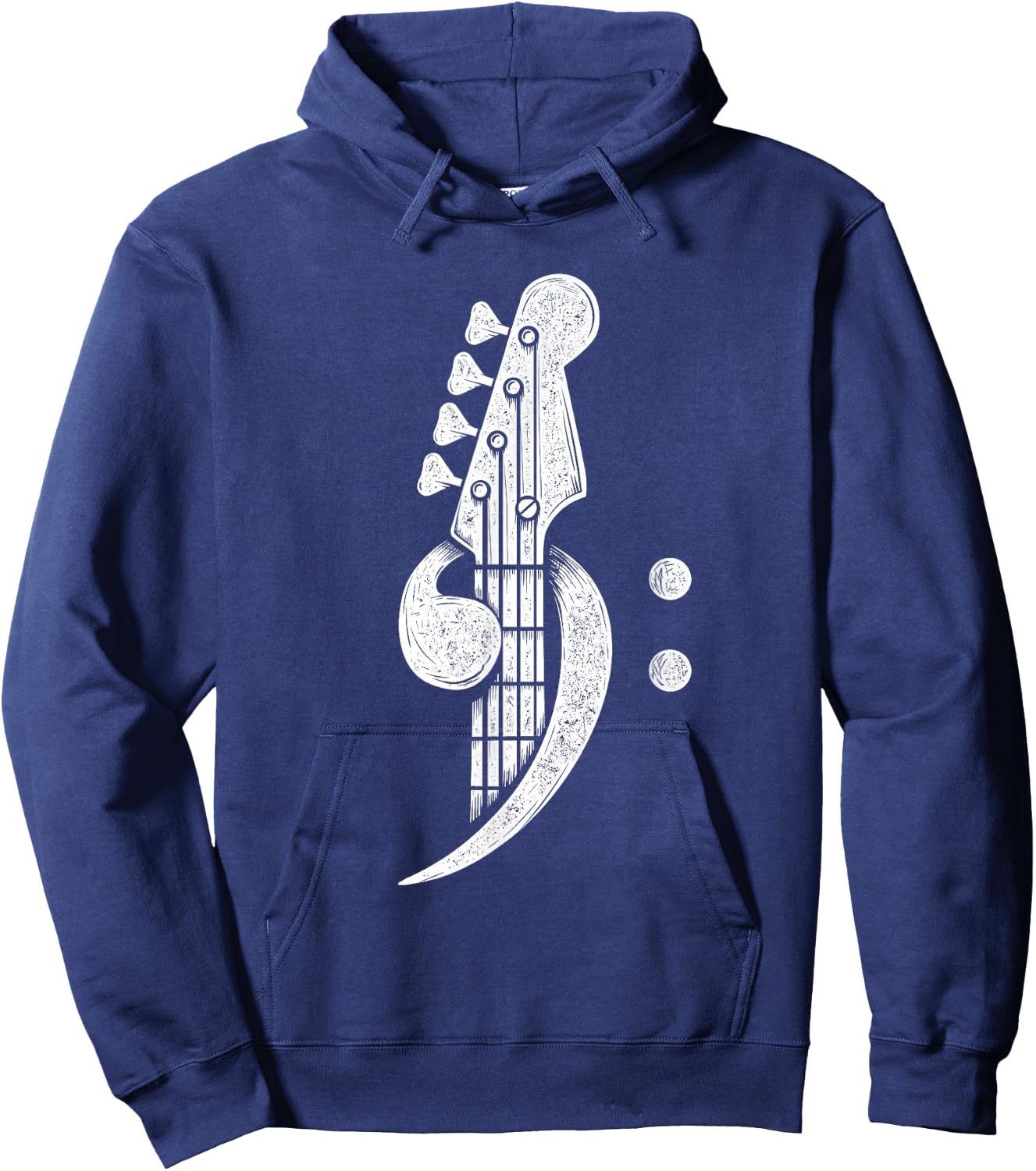 Bass Cleff - Headstock Bassist Bass Guitar Musician Music Hoodie - Hoodie | Navy