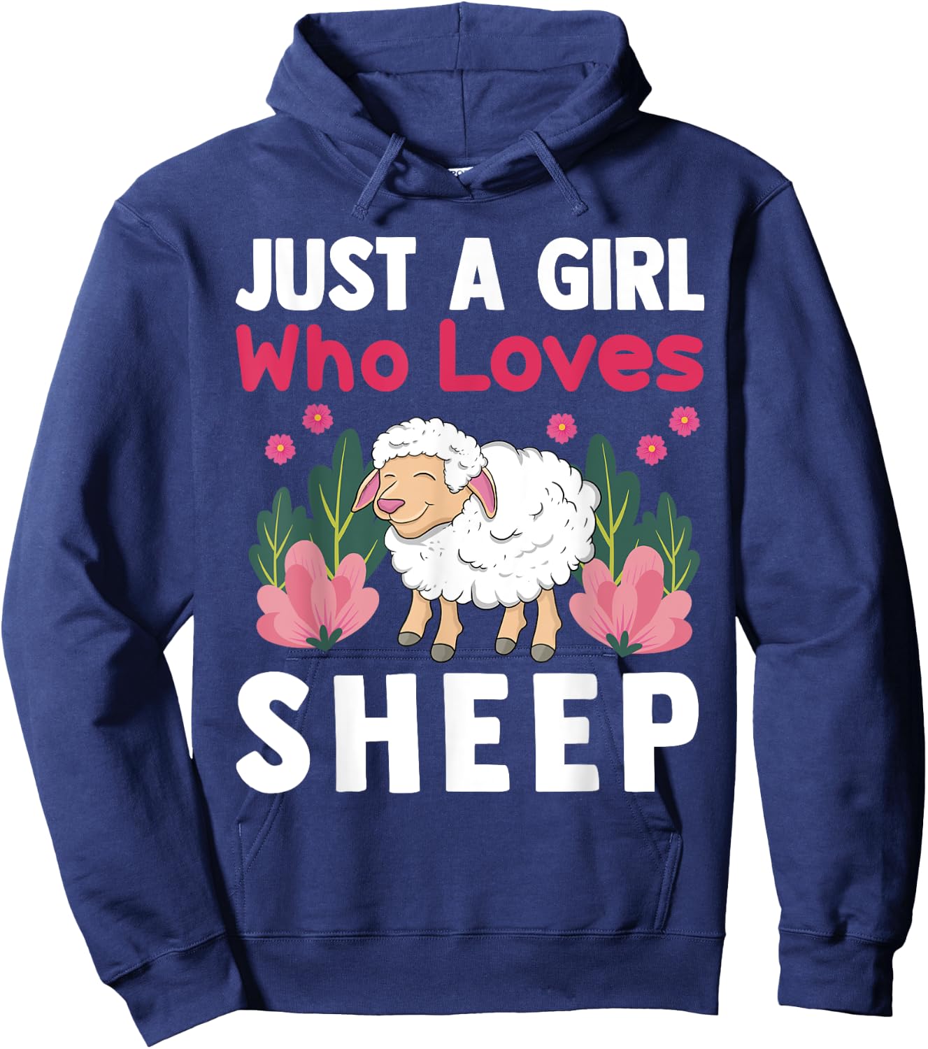 Cute Sheep Art For Sheep Lover Women Girls Kids Farm Animal Hoodie - Hoodie | Navy