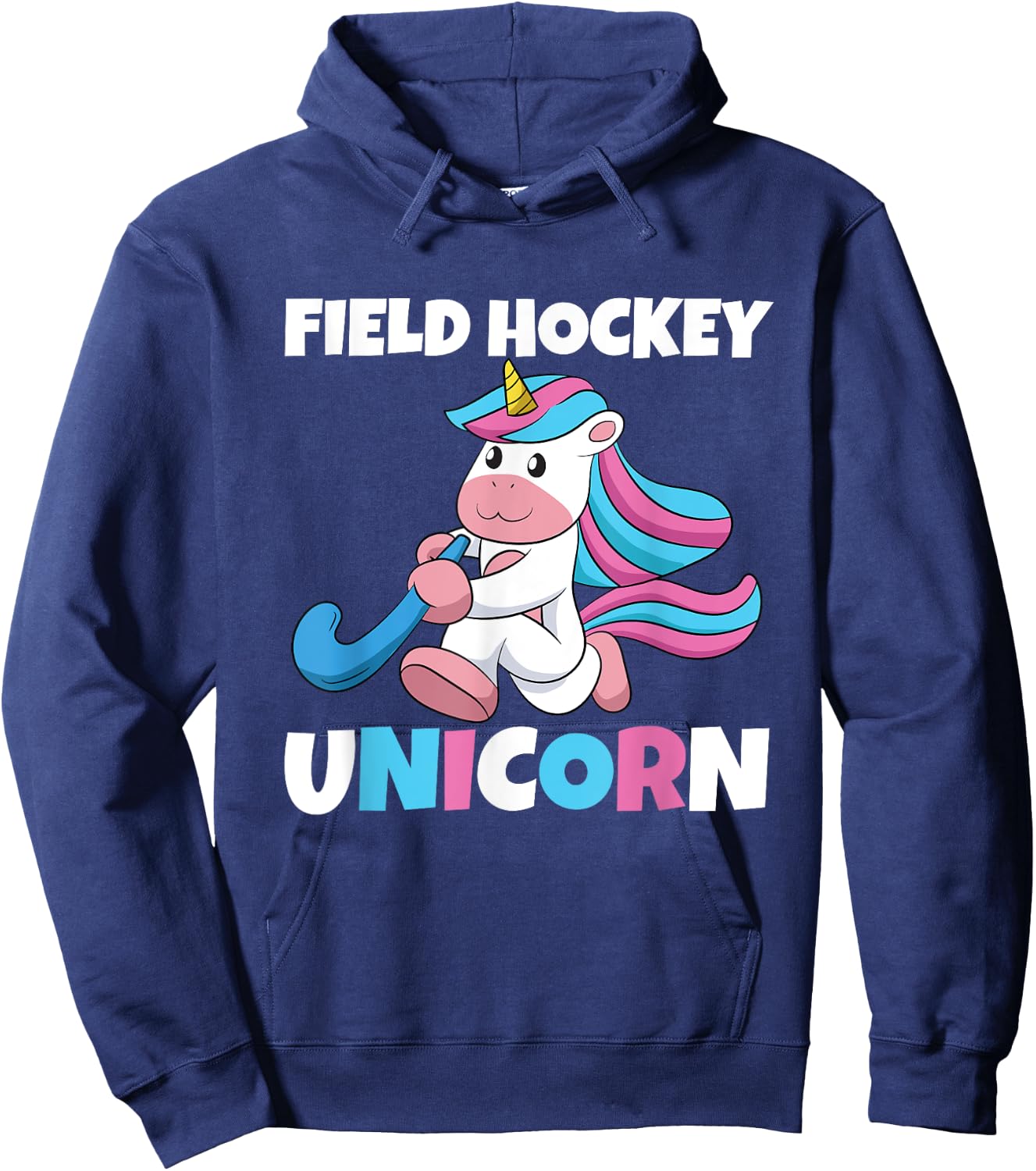 Field Hockey Unicorn Scoring Sports Assists Goalkeeper Hoodie - Hoodie | Navy