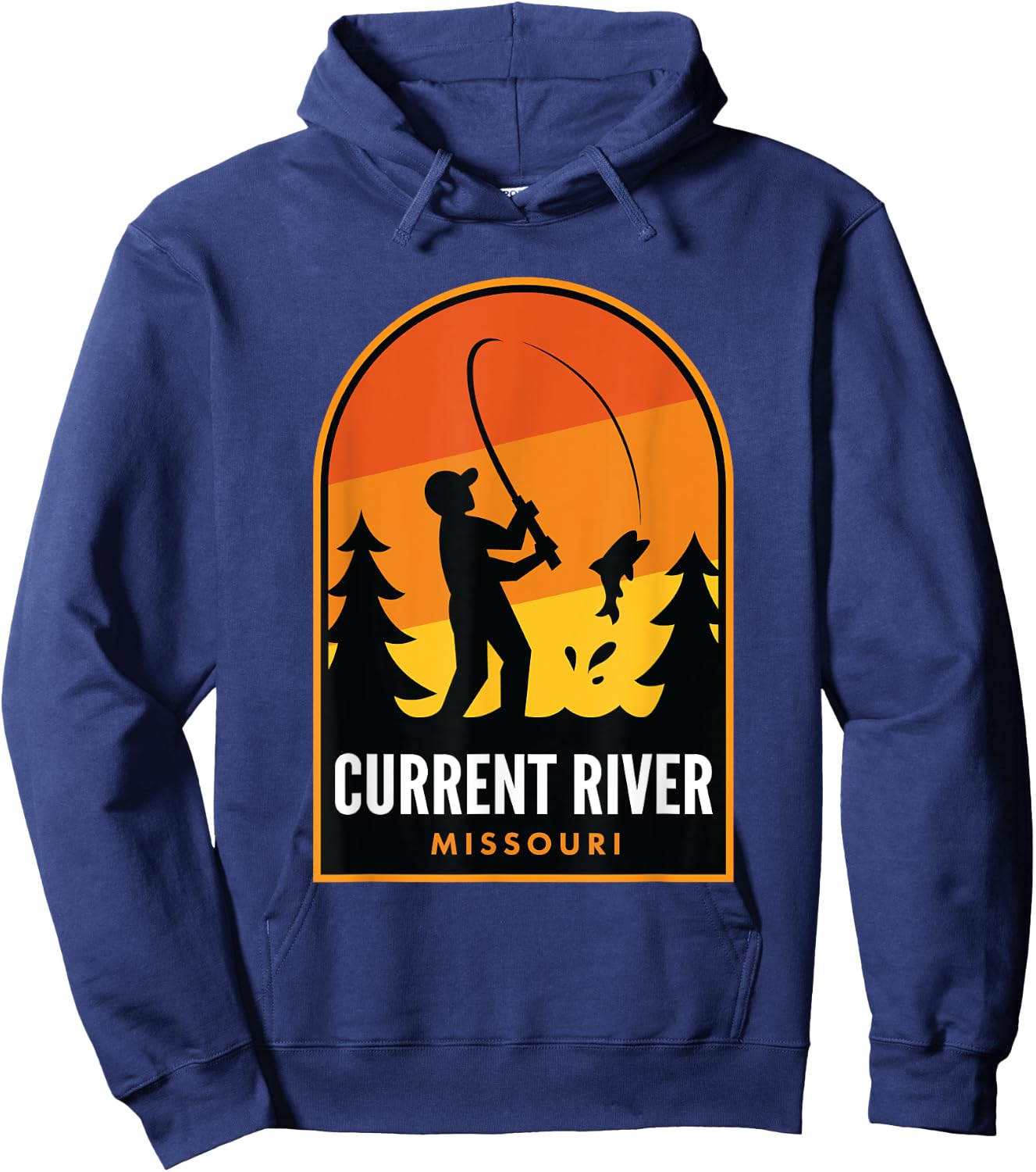 Current River Missouri Fishing Hoodie - Hoodie | Navy