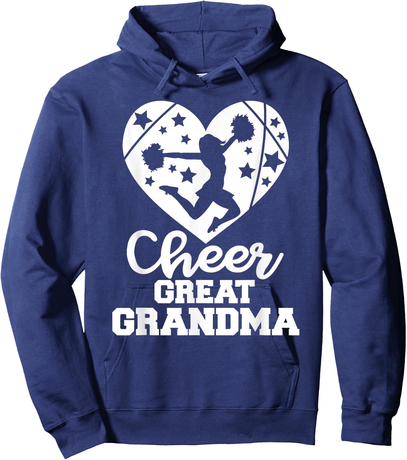 Cheer Great Grandma Heart Funny Cheerleader Hoodie - Hoodie | Navy