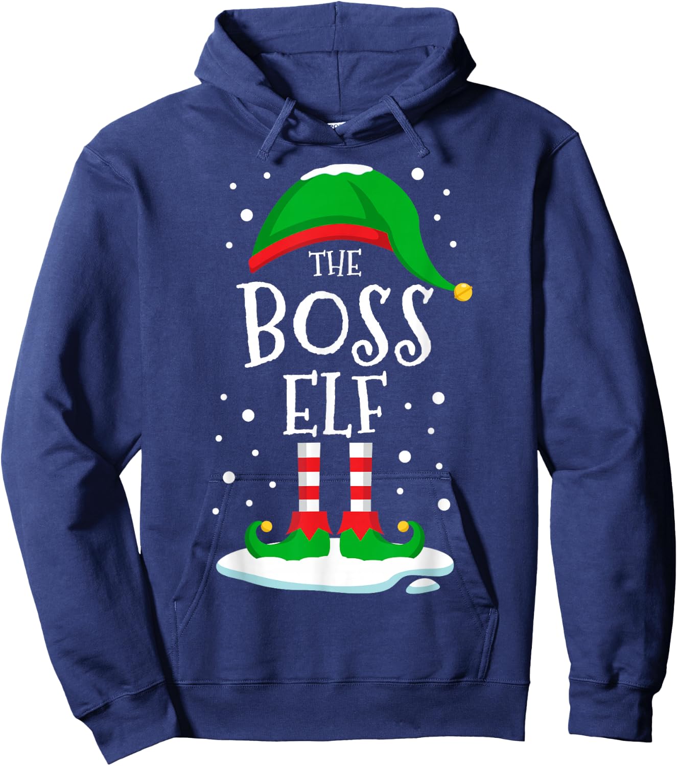 The Boss Elf Christmas Family Matching Xmas Group Funny Hoodie - Hoodie | Navy