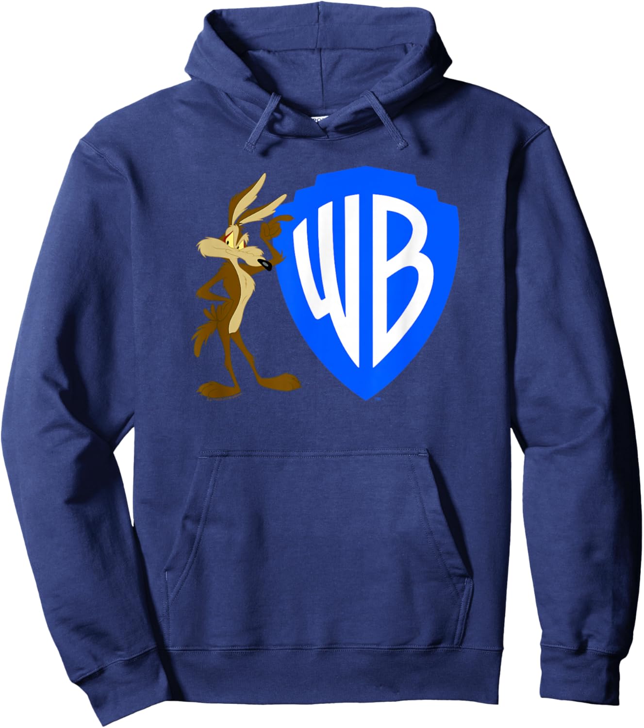 WB100 Wile E. Coyote Warner Bros. Classic Badge Logo Hoodie - Hoodie | Navy