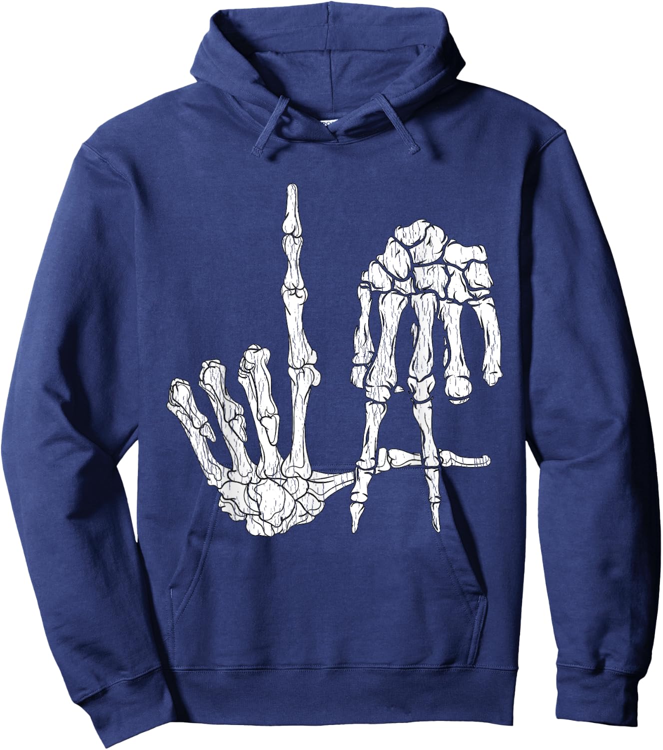 Retro LA Hands Skeleton Los Angeles Hand Sign Halloween Hoodie - Hoodie | Navy