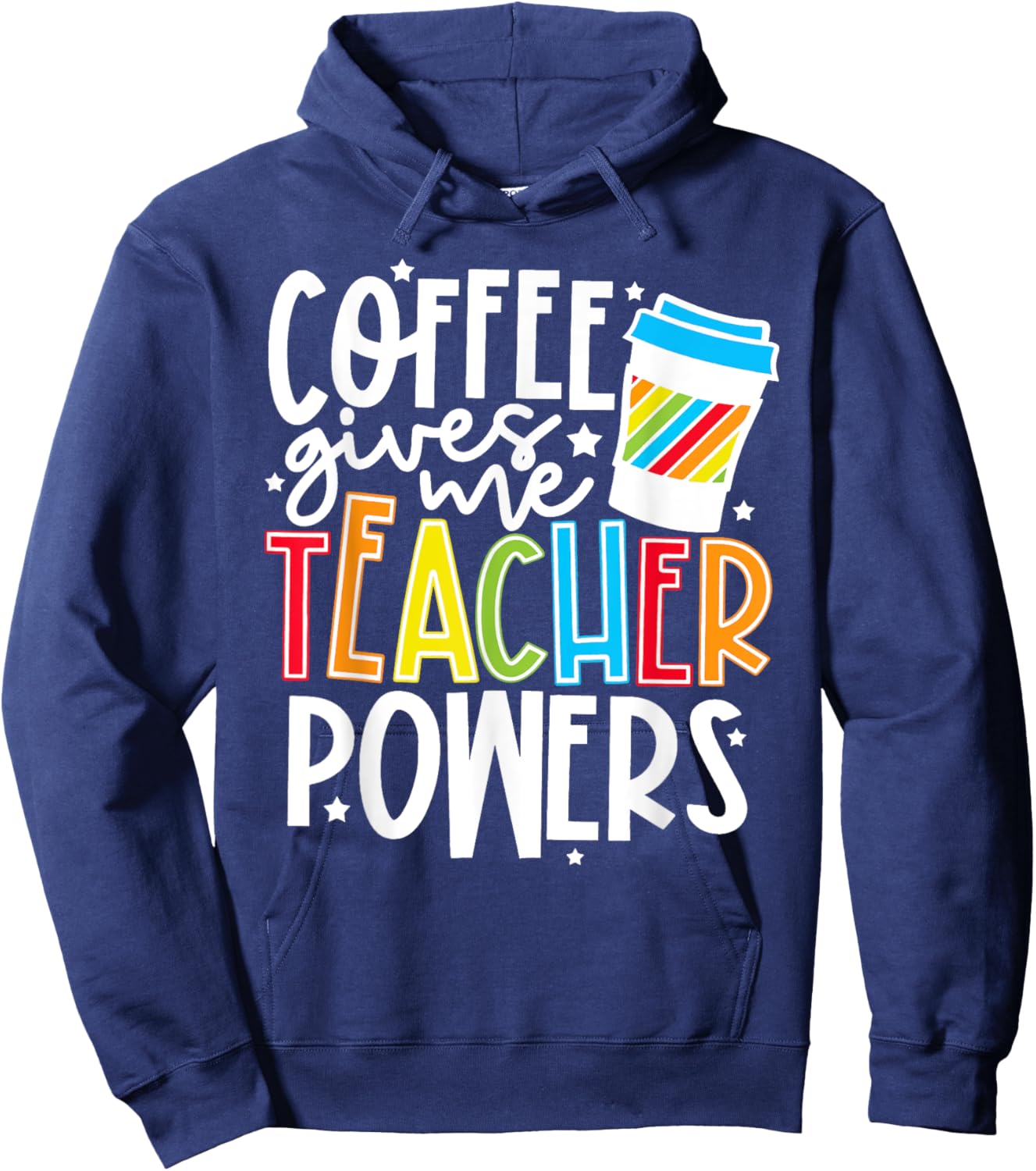 Kid Halloween Costume Coffee Gives Me Teacher Powers Hoodie - Hoodie | Navy