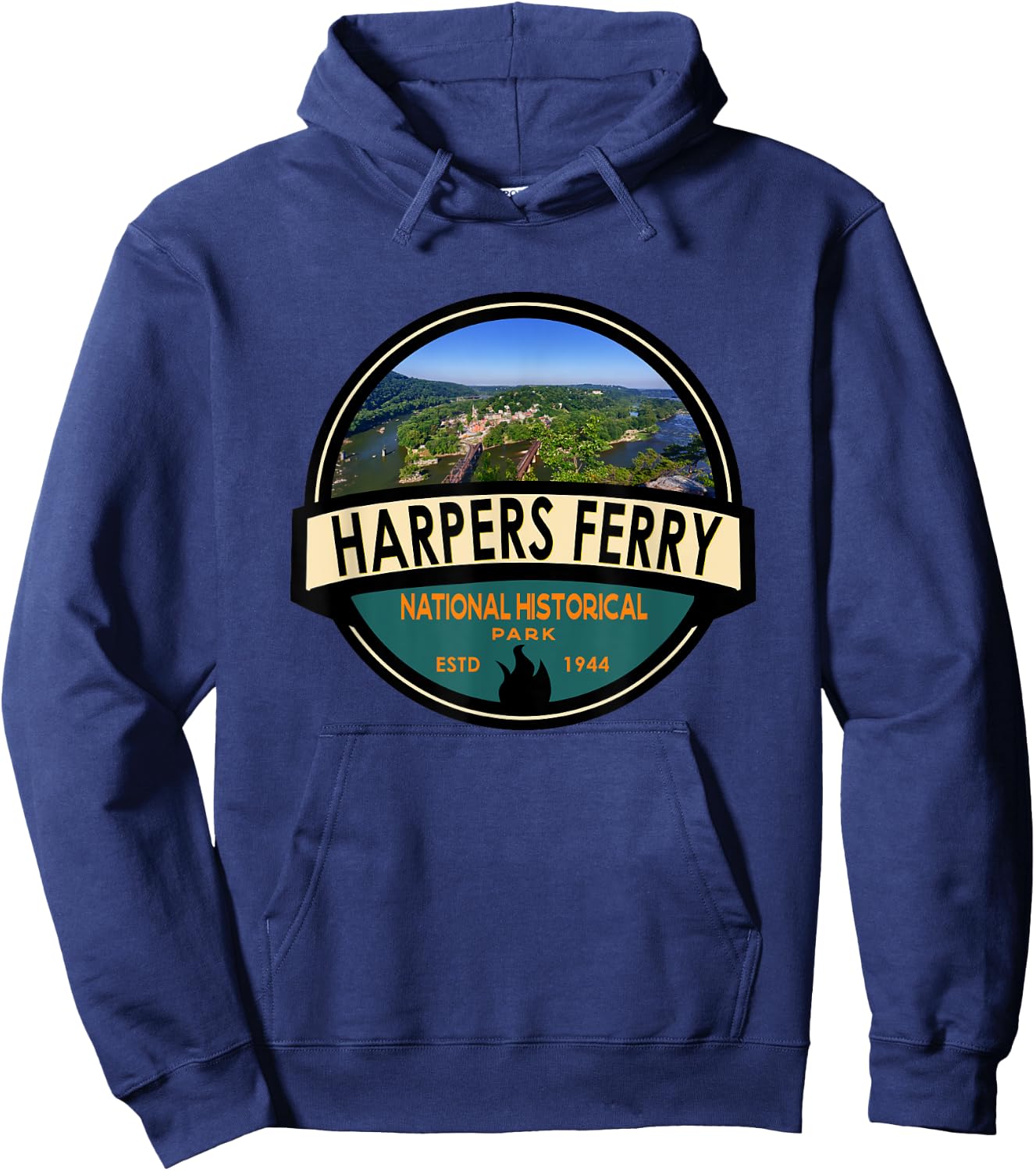 Harpers Ferry National Historical Park Emblem Vintage Hoodie - Hoodie | Navy