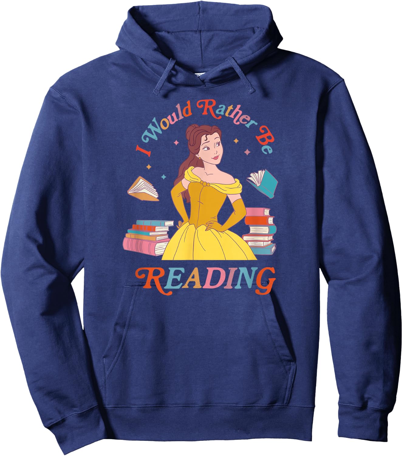 Disney Princess Beauty Beast Belle I Would Rather Be Reading Hoodie - Hoodie | Navy