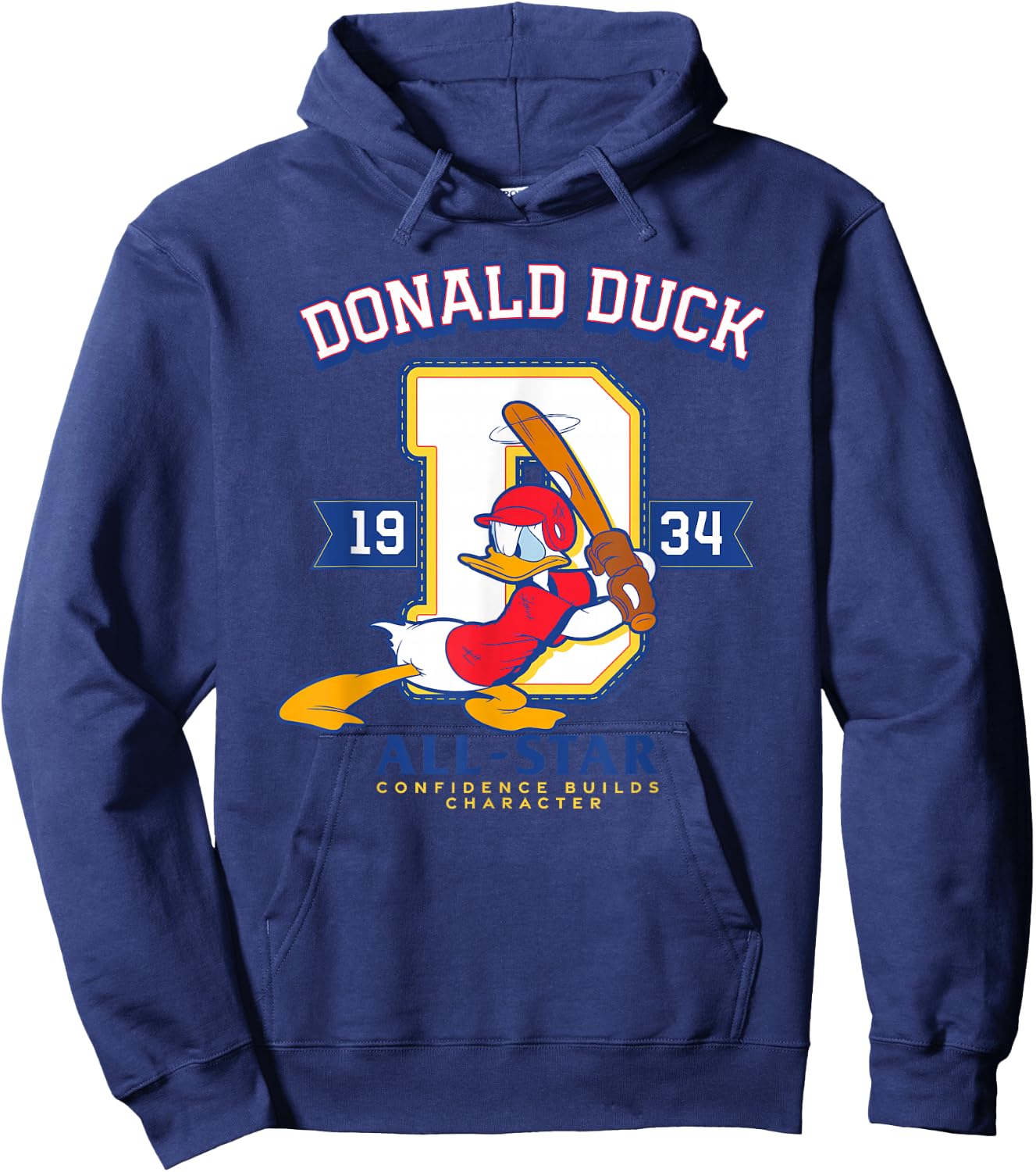 Disney Donald Duck Baseball 1934 All-Star Confidence Sports Hoodie - Hoodie | Navy