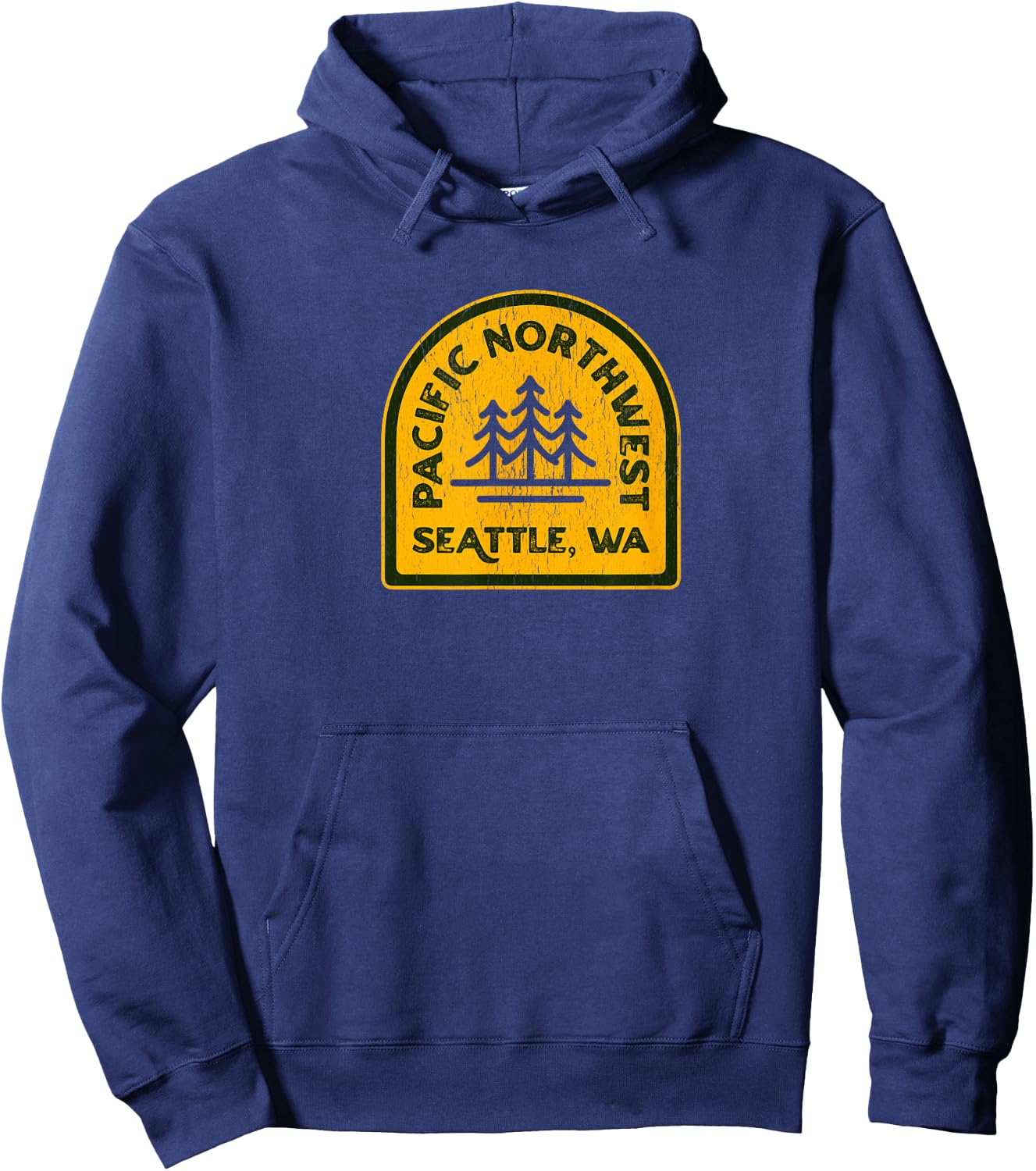 Vintage Seattle Washington PNW Pacific Northwest Hoodie - Hoodie | Navy