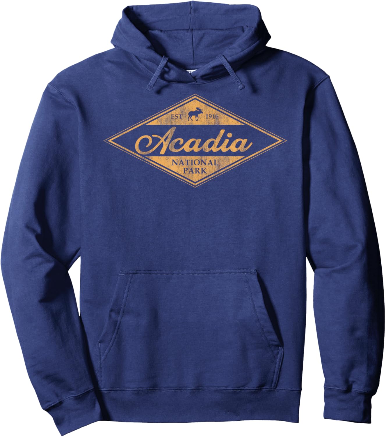 Retro Acadia National Park Maine Kids Hiking Hoodie - Hoodie | Navy