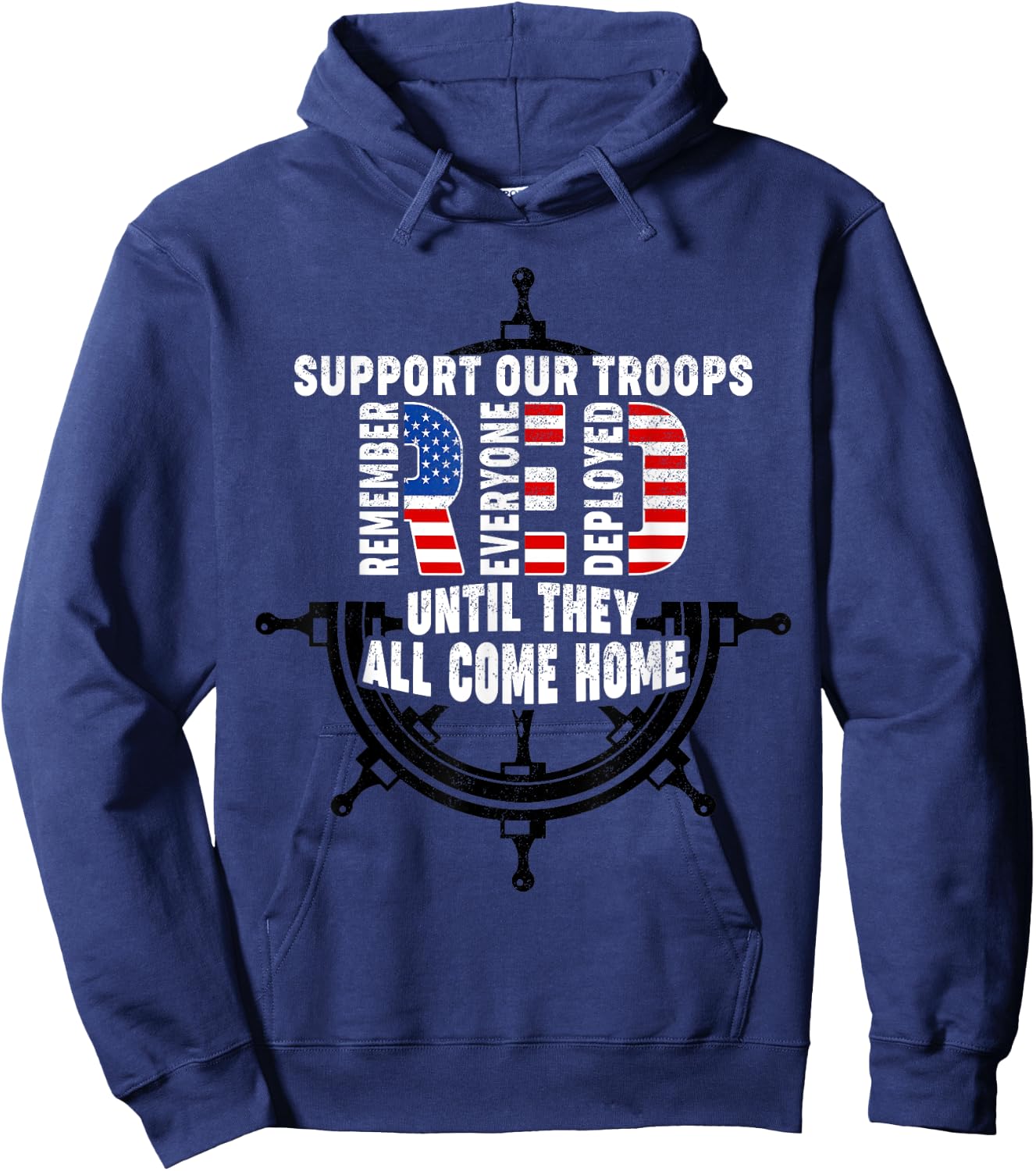 On Friday We Wear Red Friday Navy Support Troops US Flag Hoodie - Hoodie | Navy