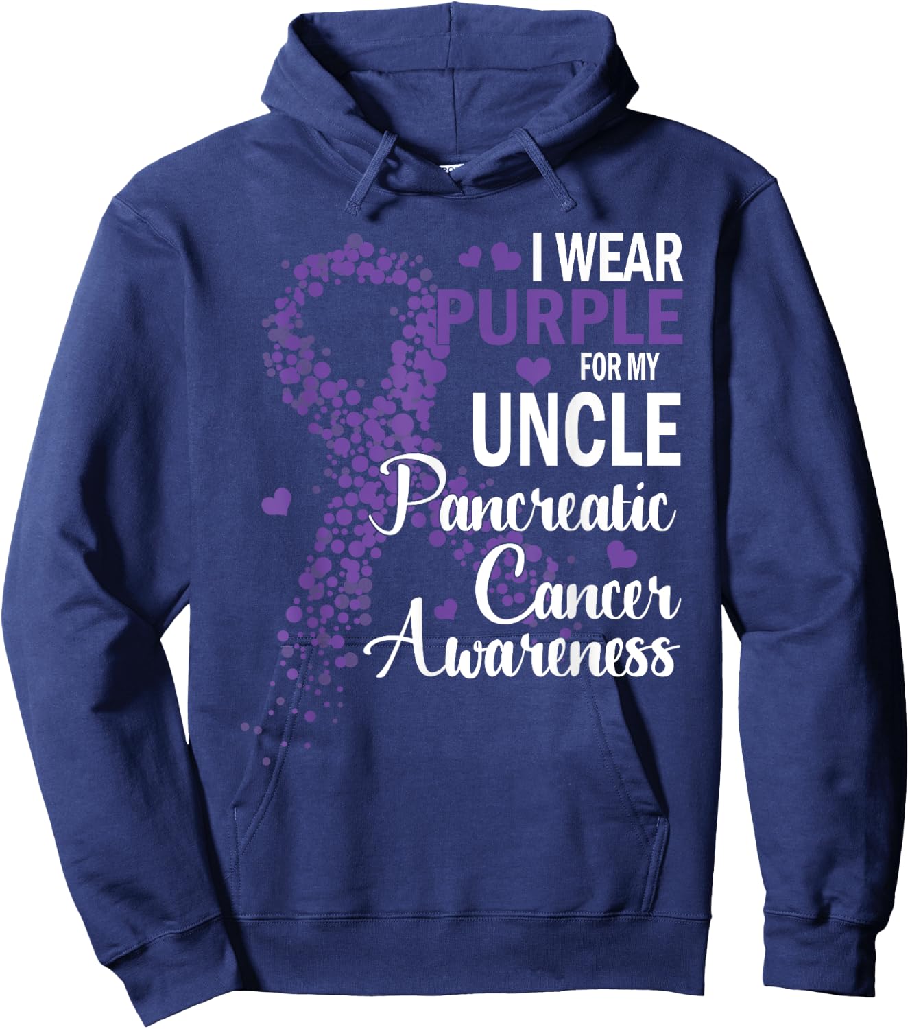 I Wear Purple For My Uncle Pancreatic Cancer Awareness Month Hoodie - Hoodie | Navy