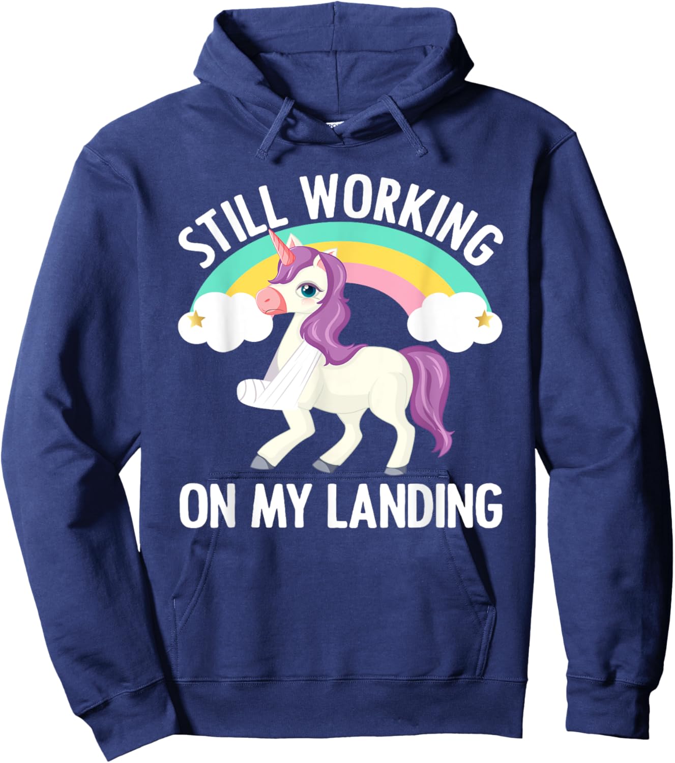 Cool Broken Arm Women Broke Elbow Hand Unicorn Hoodie - Hoodie | Navy