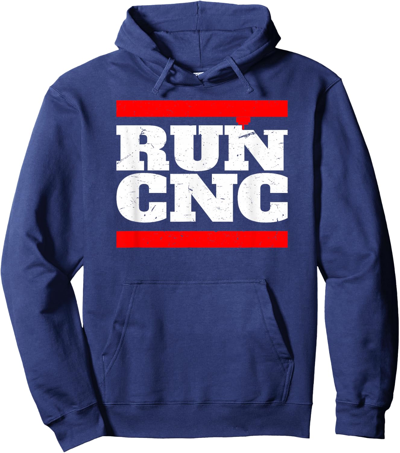 RUN CNC Shirt Funny CNC Machinist Shirt Vintage Hoodie - Hoodie | Navy