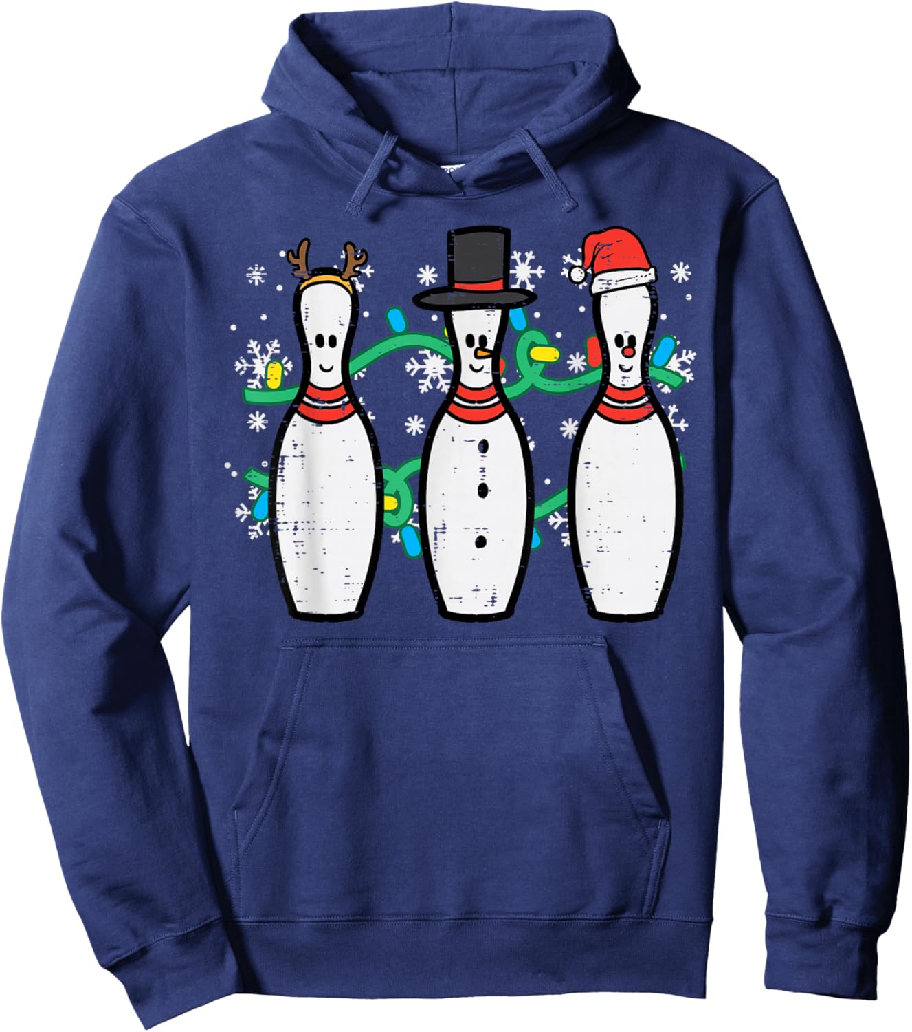 Christmas Bowling Funny Xmas Sports Bowler Men Women Kids Hoodie - Hoodie | Navy