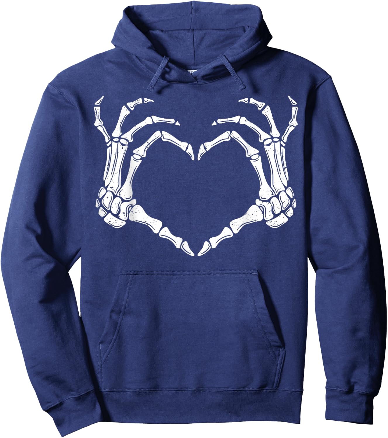 Skeleton Hands Heart Sign Retro Halloween Costume Women Men Hoodie - Hoodie | Navy