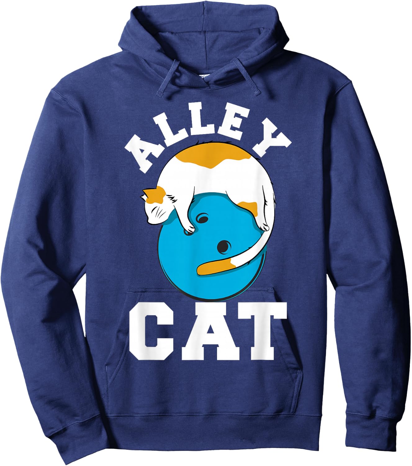 Funny Bowling Cat Pun Alley Cat Hoodie - Hoodie | Navy