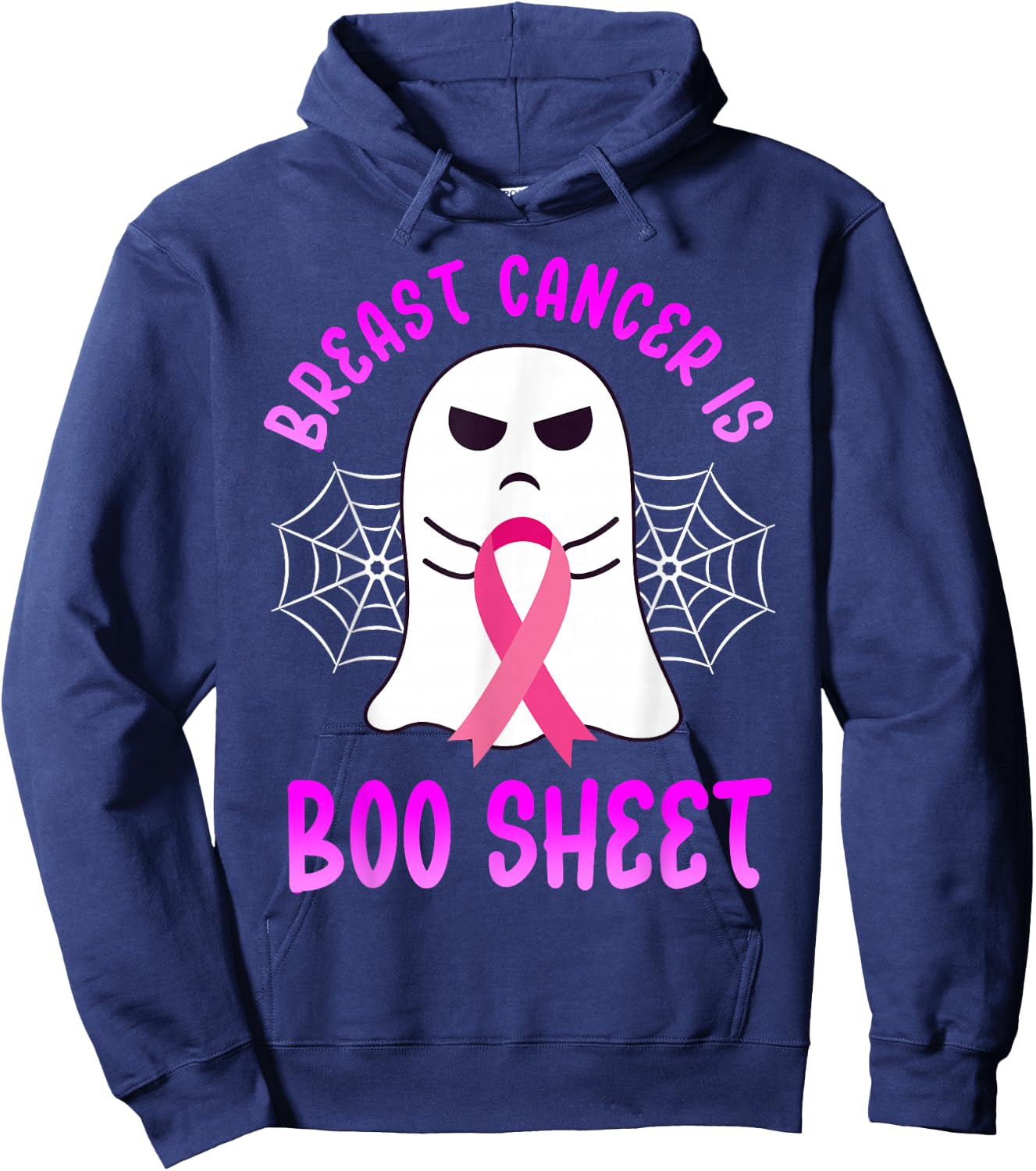 Breast Cancer Is Boo Sheet Halloween Breast Cancer Awareness Hoodie - Hoodie | Navy