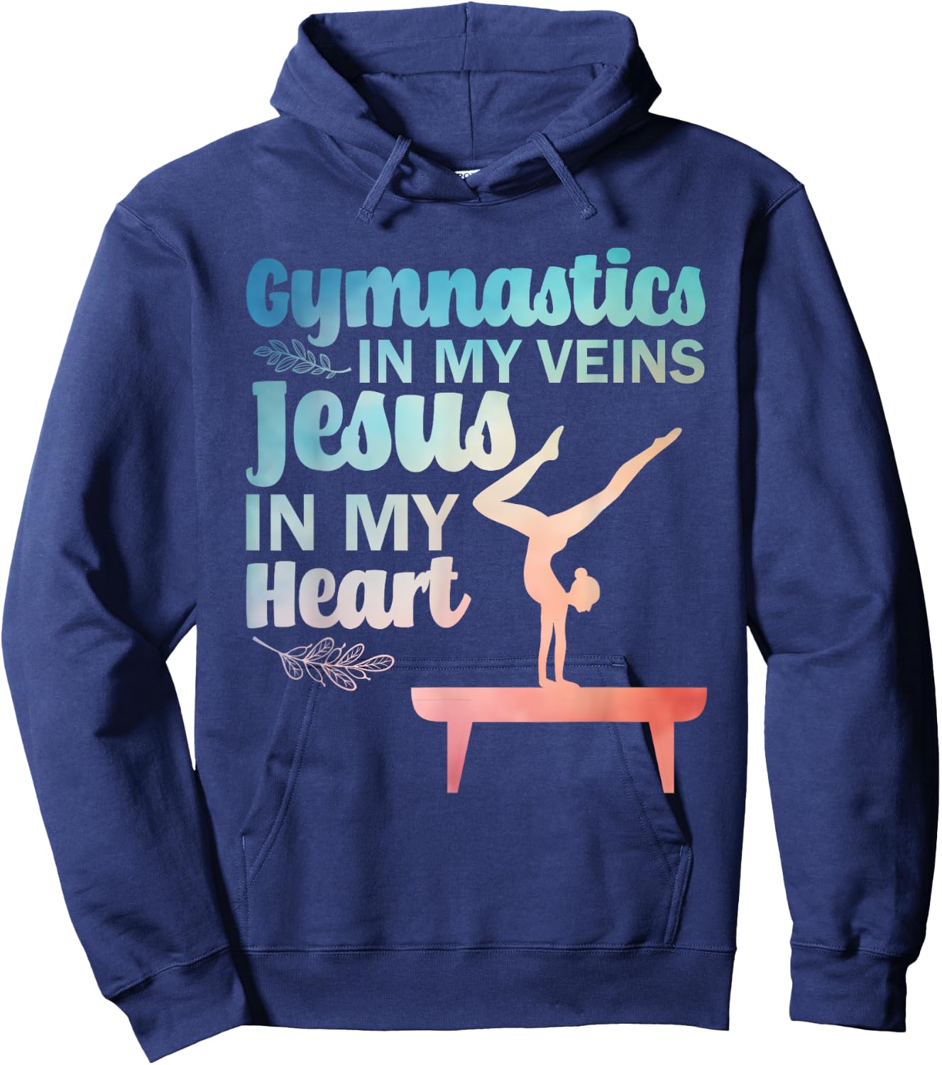 Funny Gymnastics Design Women Gymnast Jesus Lovers Hoodie - Hoodie | Navy