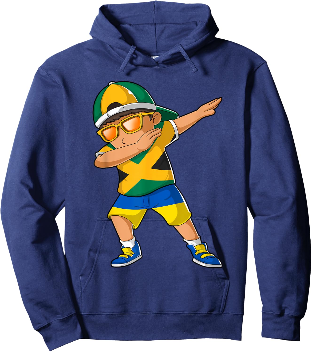 Half Jamaican Half Ukrainian Boy Jamaica Ukraine Flag Hoodie - Hoodie | Navy