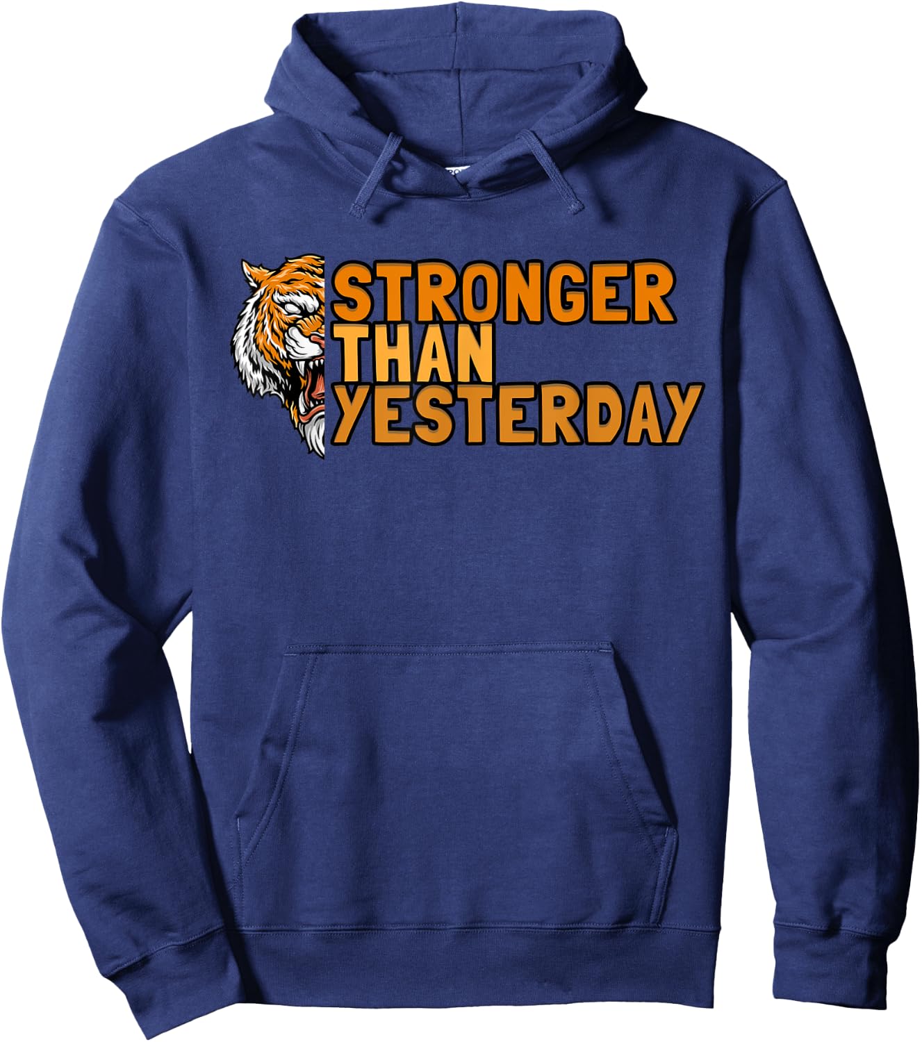Stronger Than Yesterdays Wild Bengal Tiger Hoodie - Hoodie | Navy