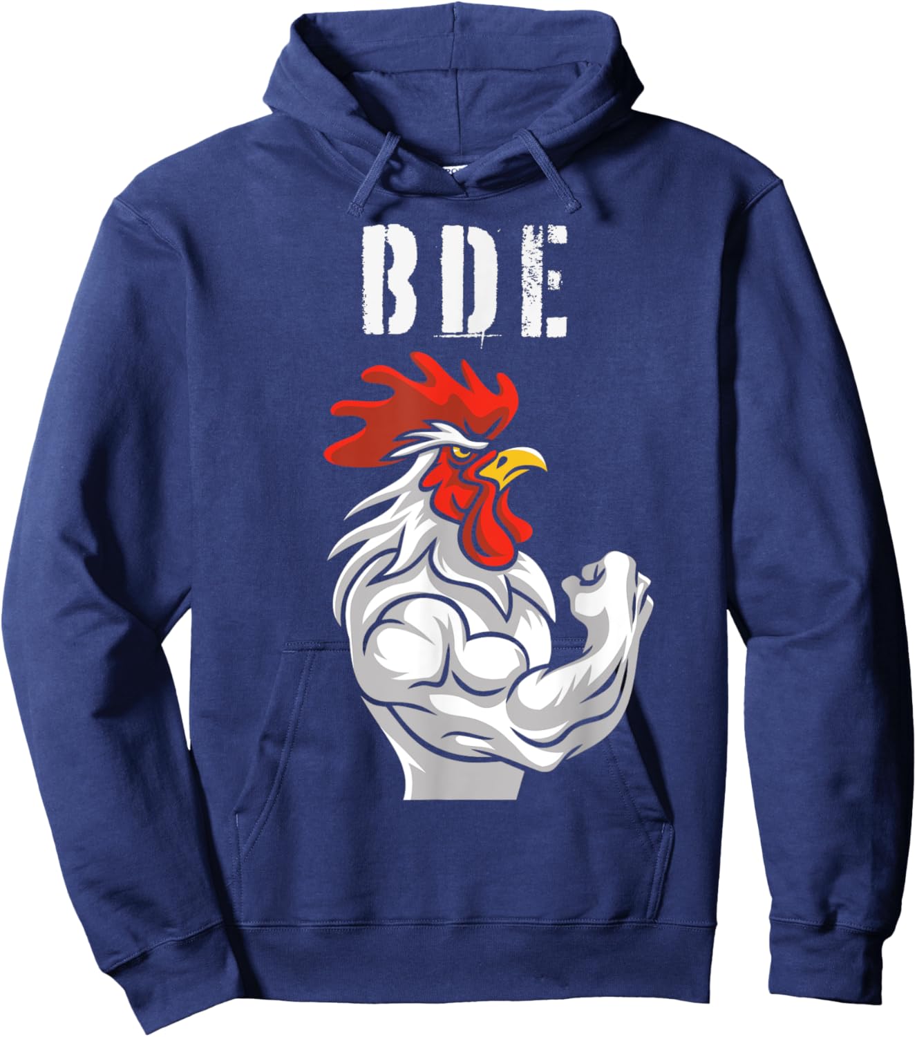 BDE Big Dick Energy - Funny Adult Humor Meme Rooster Graphic Hoodie - Hoodie | Navy