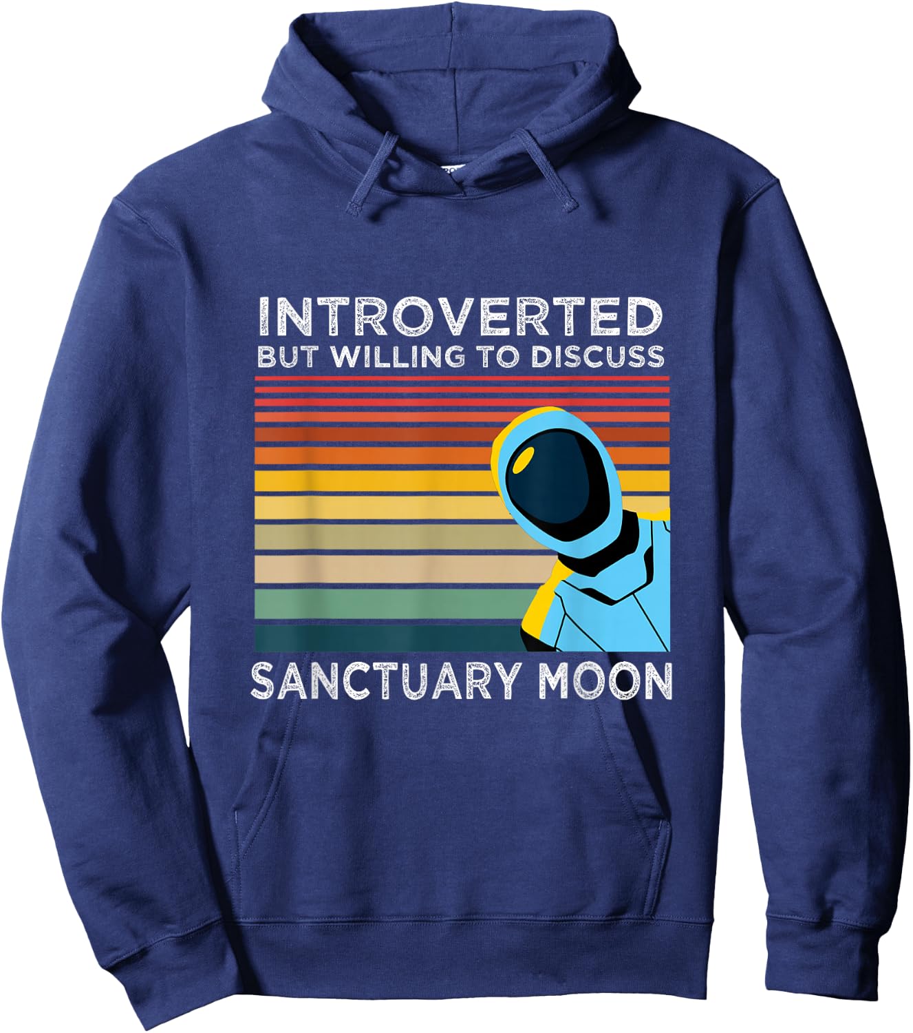 Introverted But Willing to Discuss Sanctuary Moon Hoodie - Hoodie | Navy