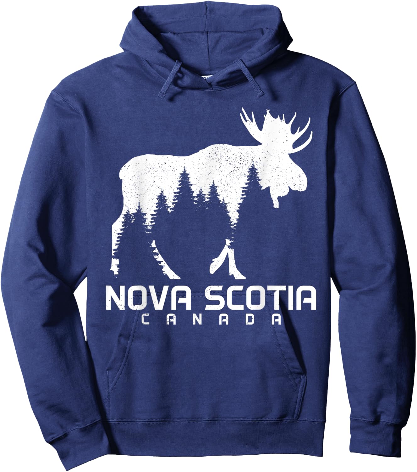 Nova Scotia Canada Vintage Pride Souvenir Moose Nature Hoodie - Hoodie | Navy