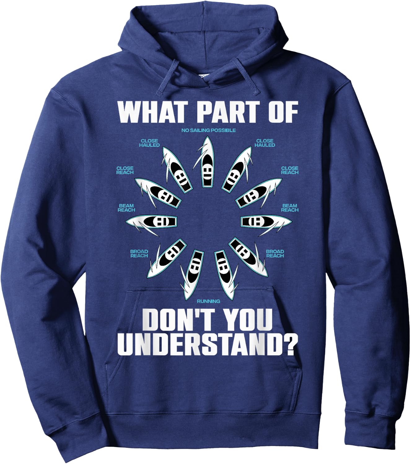 Funny Sailing Design Women Kids Teens Sailing Lover Hoodie - Hoodie | Navy