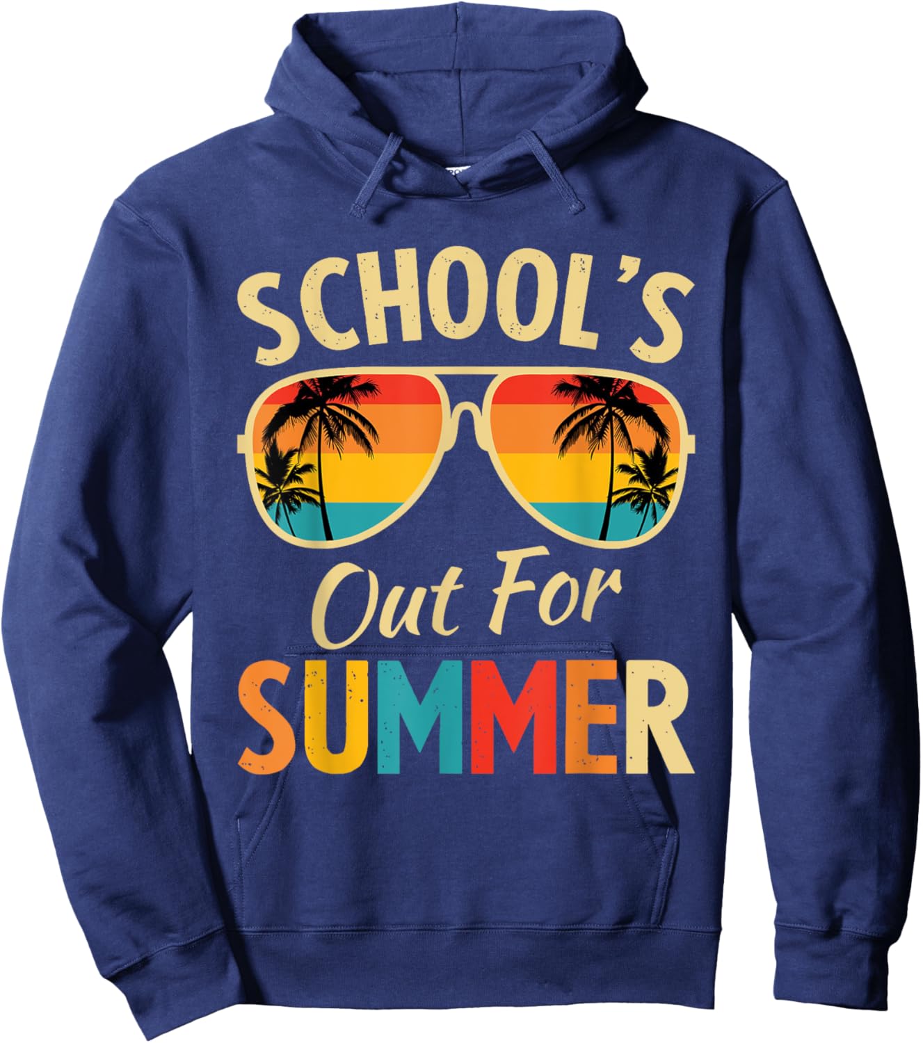 Last Day Of School Retro Schools Out For Summer Teacher Hoodie - Hoodie | Navy