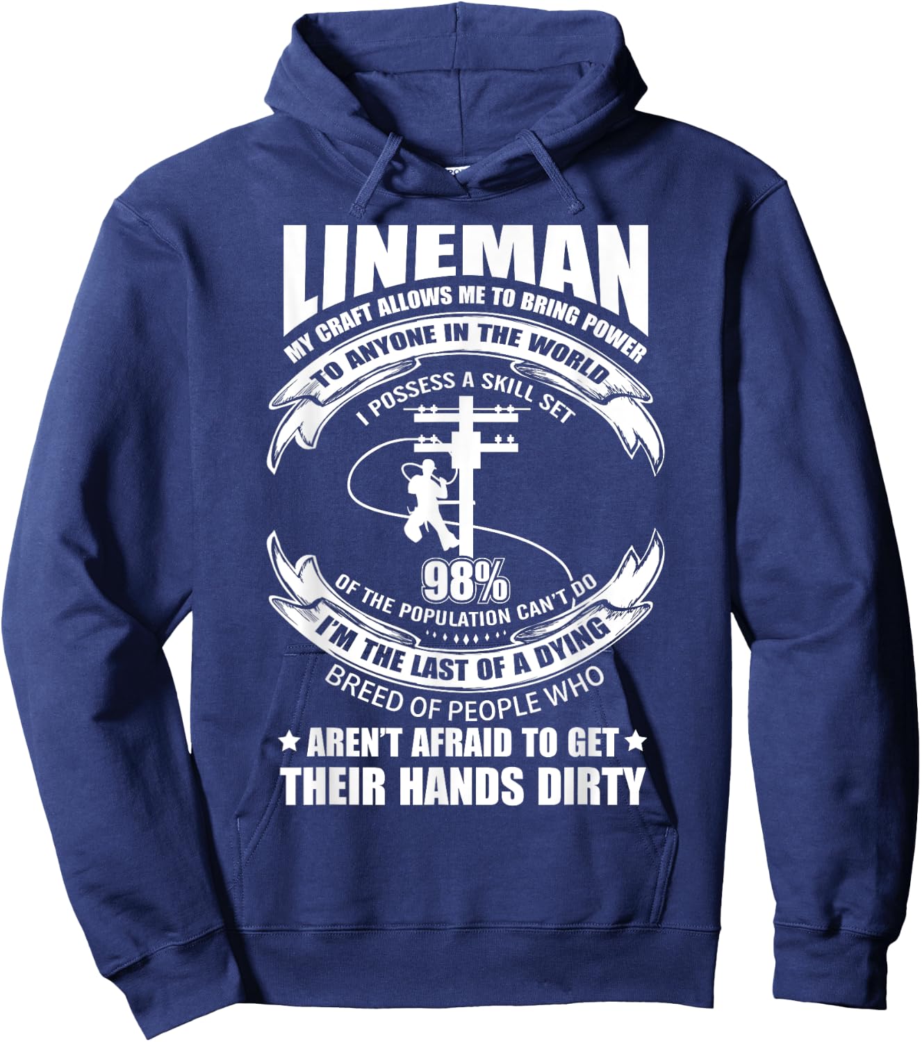 Power Lineman Electric My Craft To Bring Power Skill Set Hoodie - Hoodie | Navy