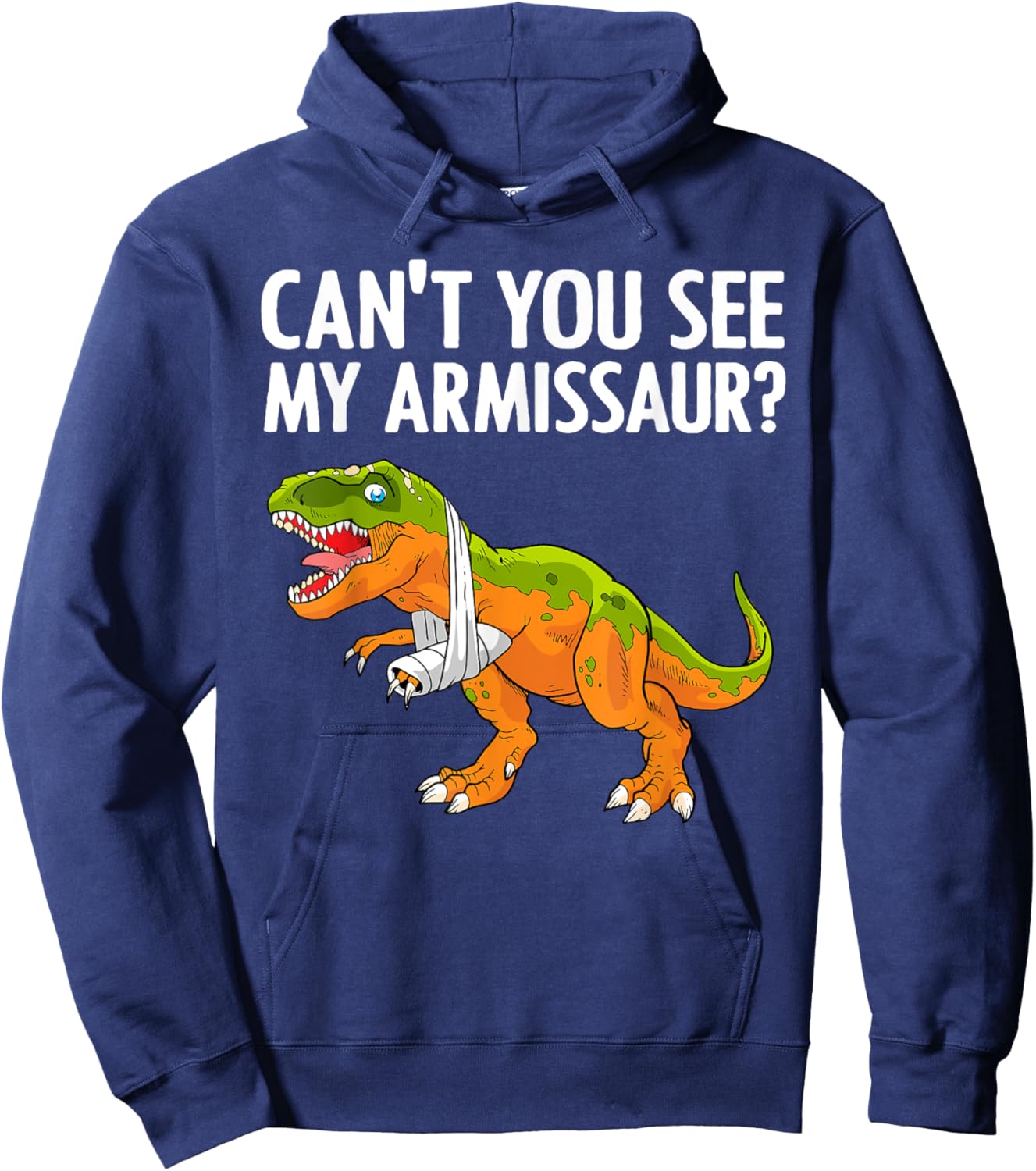 Funny Broken Arm Boy Kids Hand Wrist Injury Dinosaur Hoodie - Hoodie | Navy