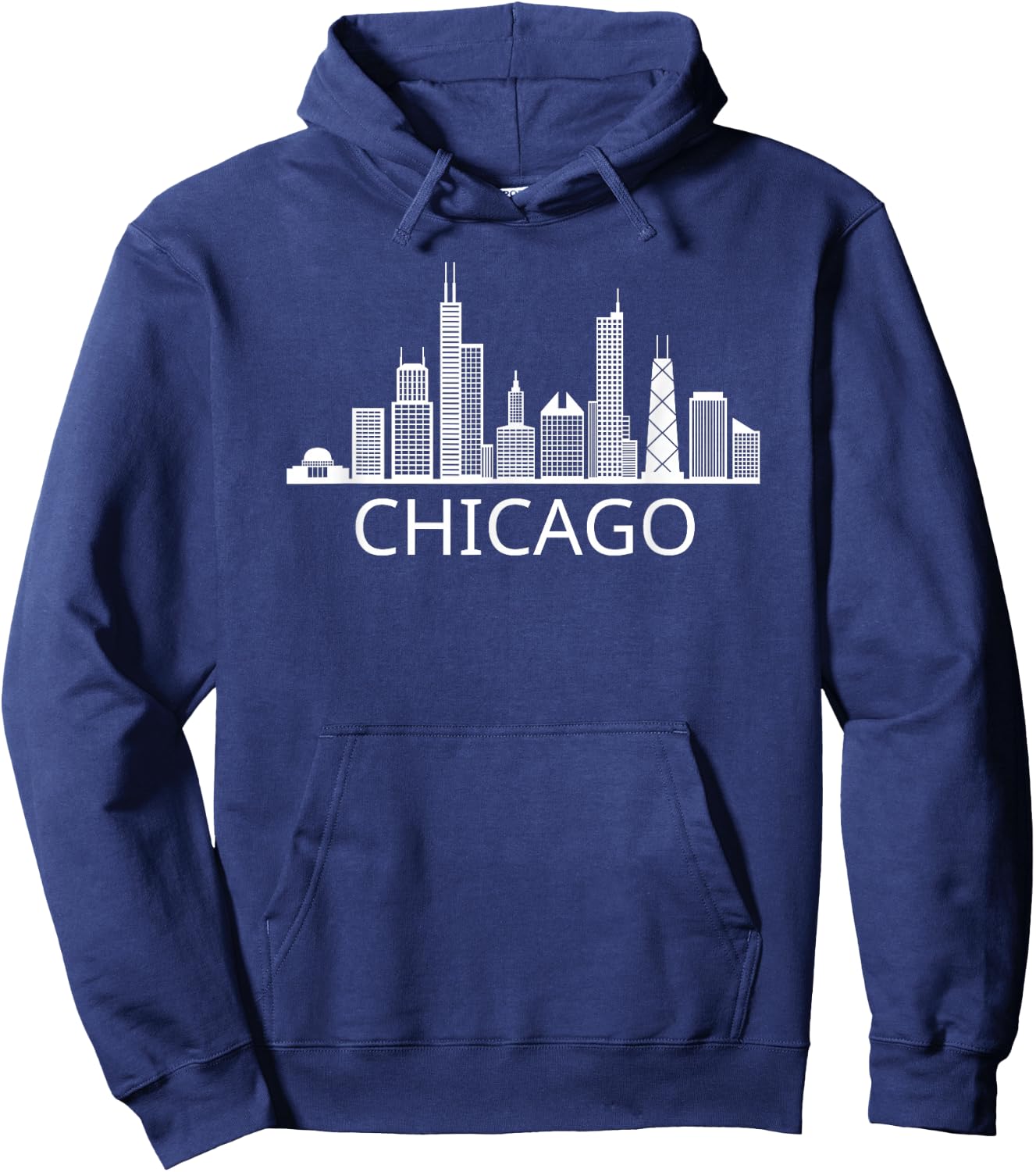 Chicago Skyline - Throwback Design - Classic Hoodie - Hoodie | Navy