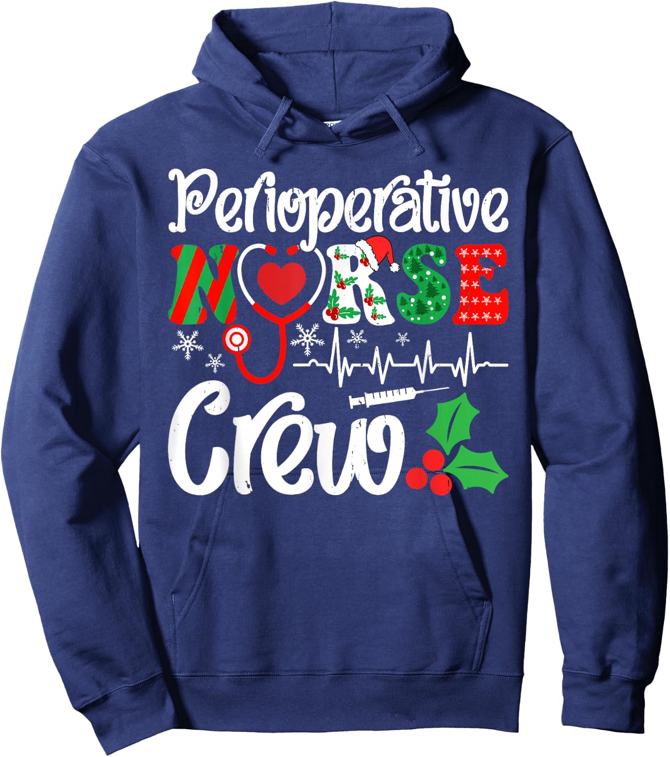 Holiday Perioperative Nurse Crew Christmas Squad Nursing Hoodie - Hoodie | Navy