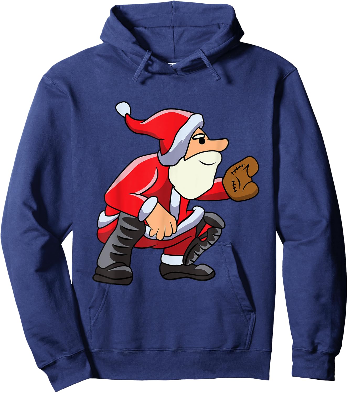 Catcher Baseball Santa Christmas Sport Xmas Pajama Boys Kids Hoodie - Hoodie | Navy