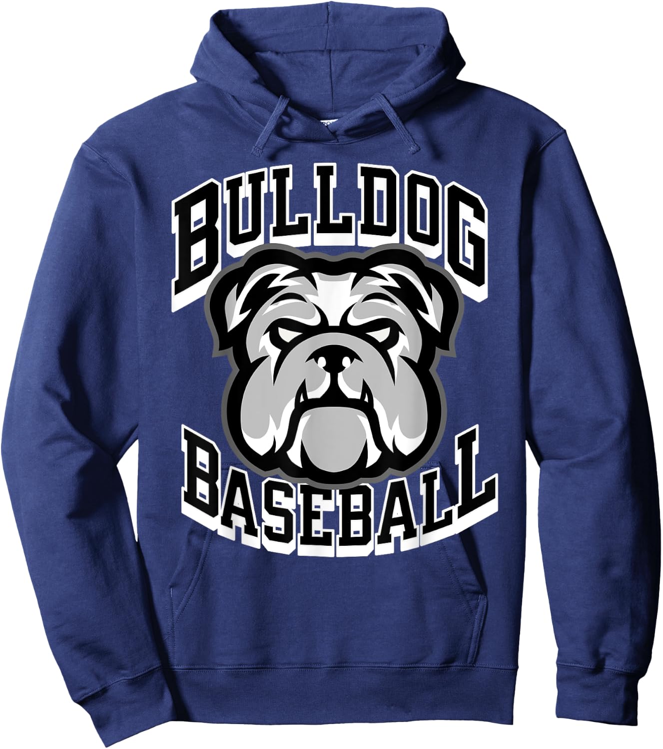 Bulldogs Black Baseball Game Day Print Stars Mom Dad Royal Hoodie - Hoodie | Navy