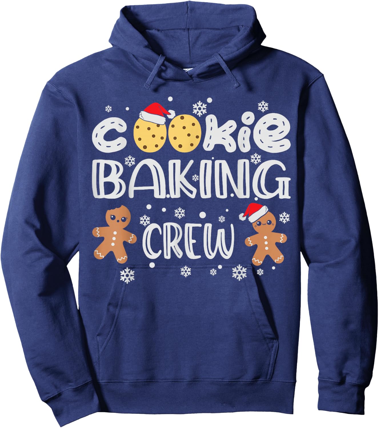 Cookie Baking Crew Gingerbread Men with Xmas Hats Hoodie - Hoodie | Navy