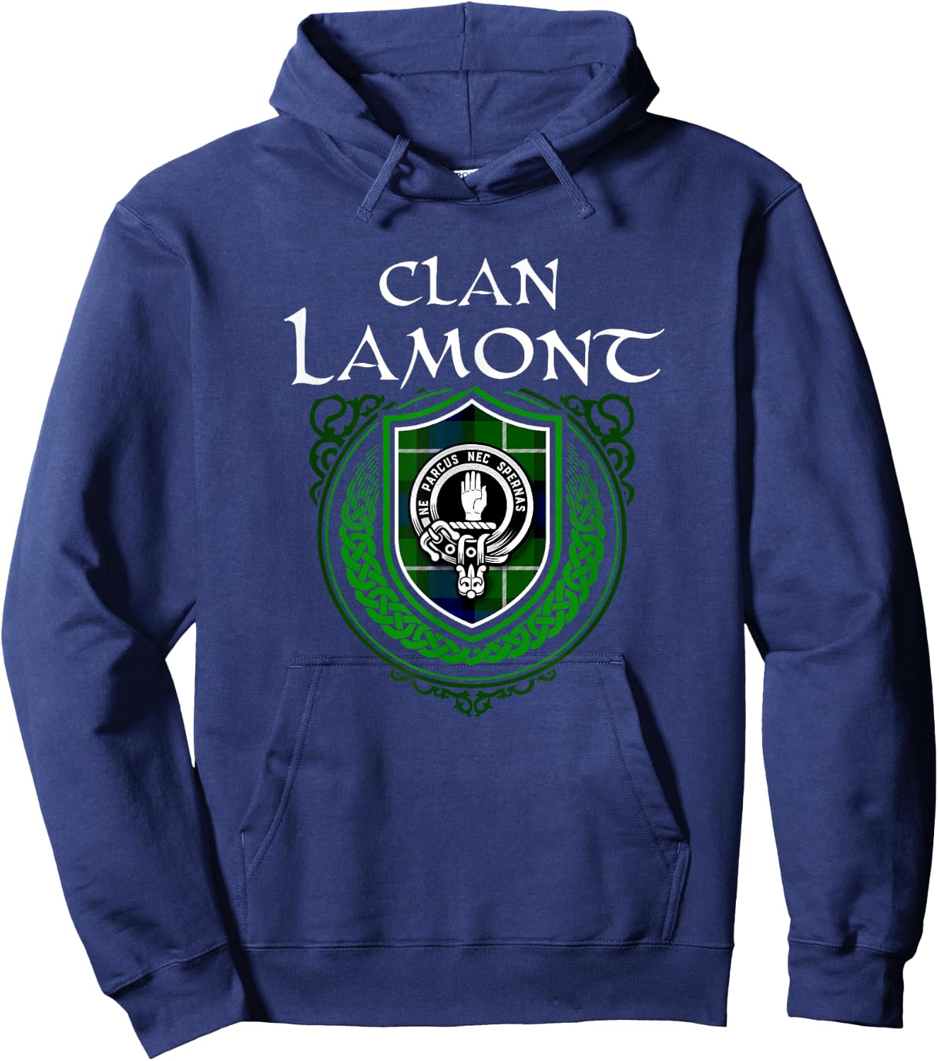 Clan Lamont Surname Scottish Clan Crest Tartan Badge Hoodie - Hoodie | Navy