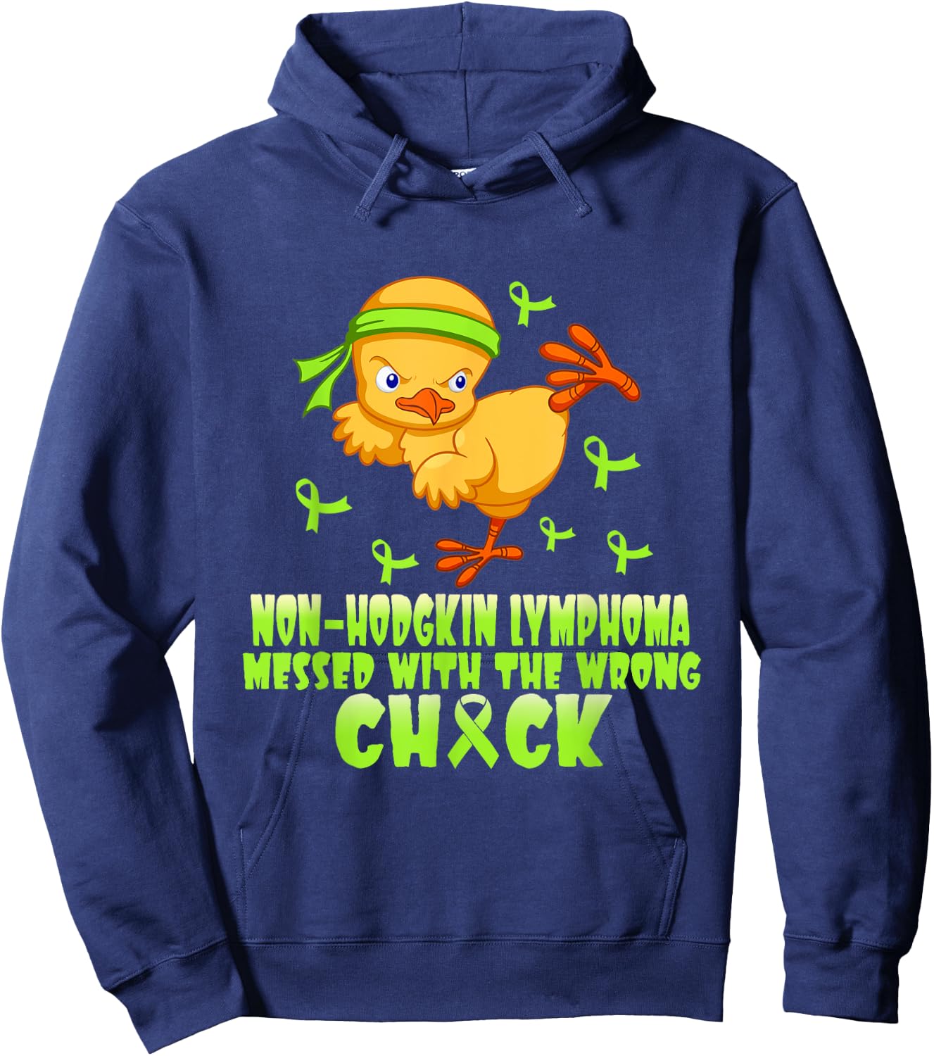 Non-Hodgkin Lymphoma Messed With The Wrong Chick Hoodie - Hoodie | Navy
