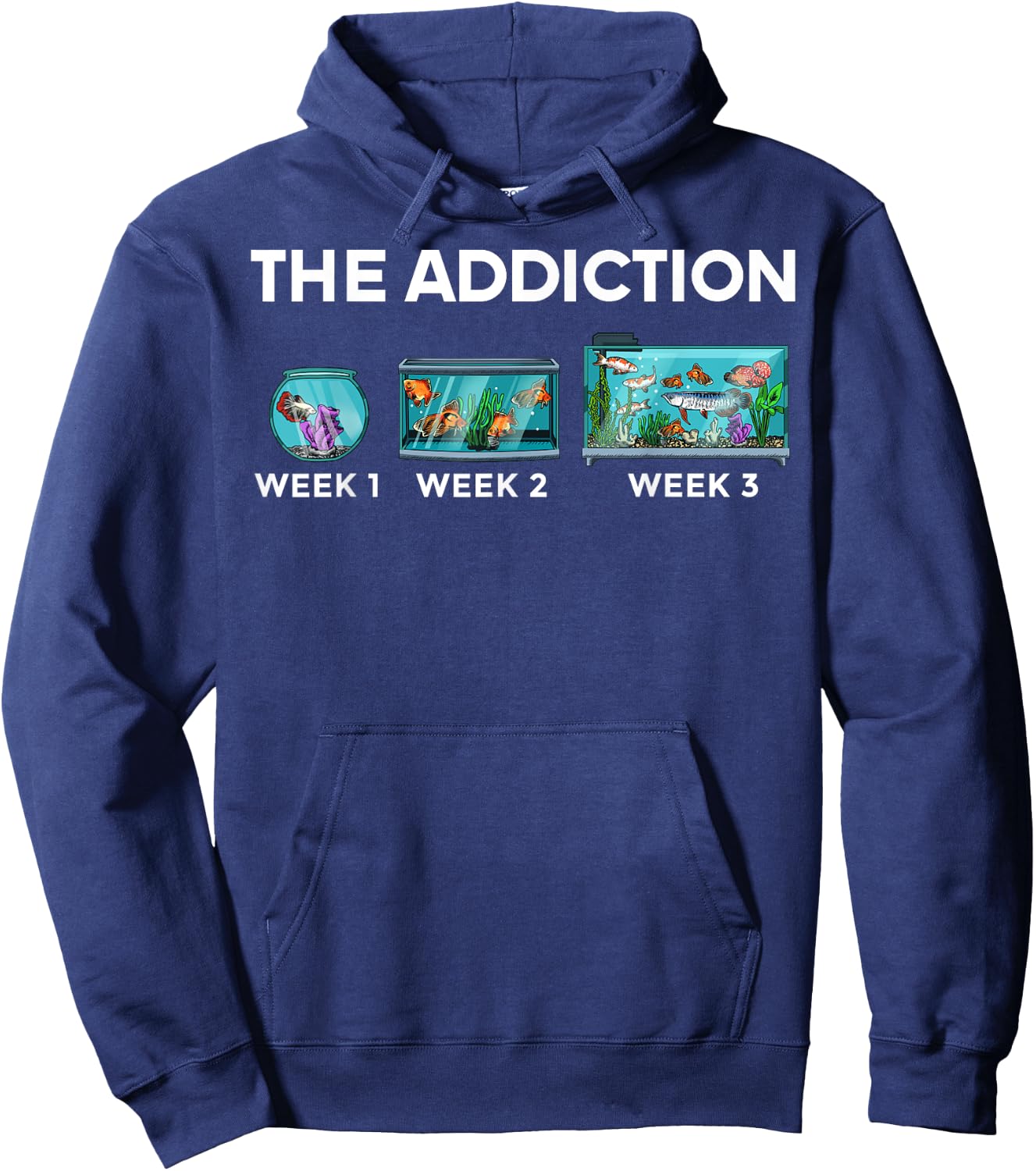 Funny Aquarium Designs Women Fish Tank Fishkeeper Hoodie - Hoodie | Navy