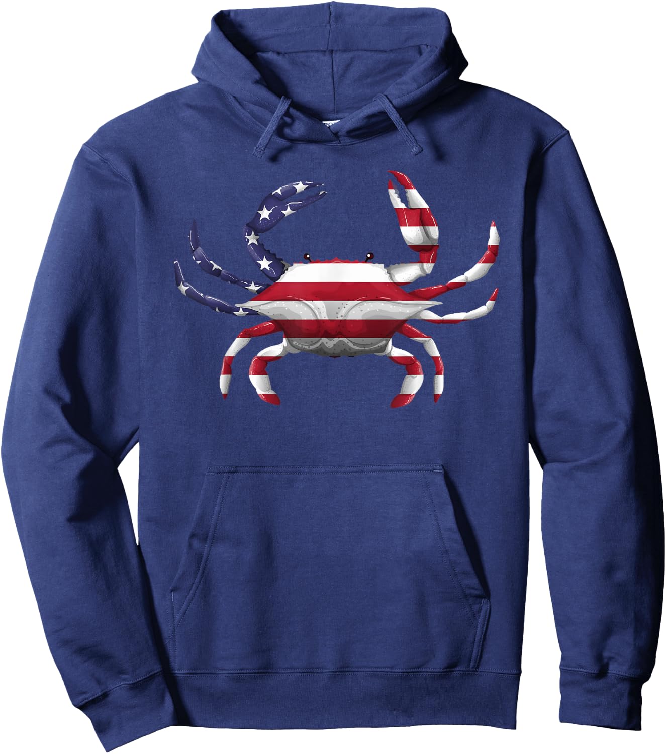 Cool Crab Women Fourth July Flag Patriotic Crabbing Hoodie - Hoodie | Navy
