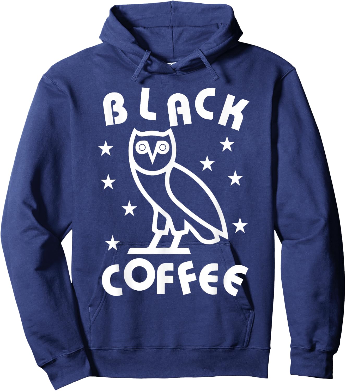 DazzleUpBoutique Black Coffee Owl City - Women's -Adults Regular Fit Cotton Blend Short Sleeve Modern Music Themed - Small Hoodie - Hoodie | Navy