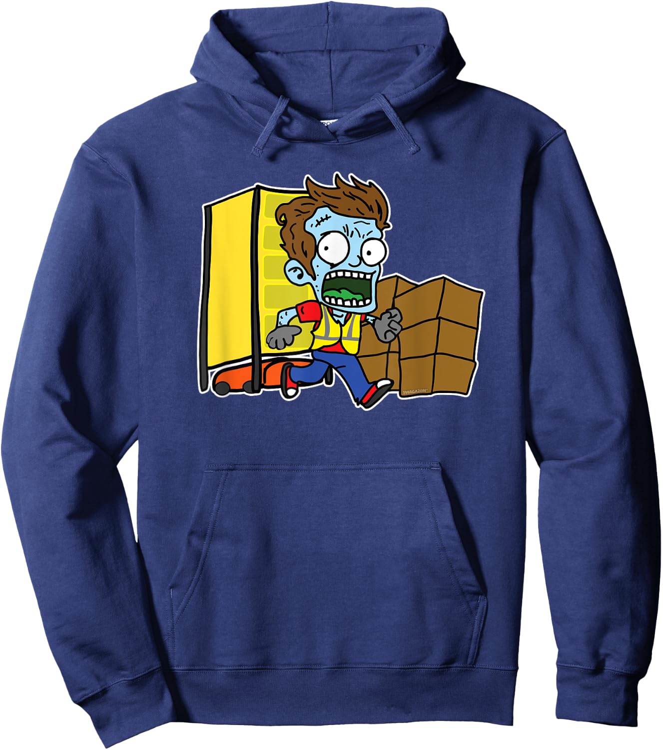 AmaZombie x Swagazon Coworker Associate Zombie Running Hoodie - Hoodie | Navy