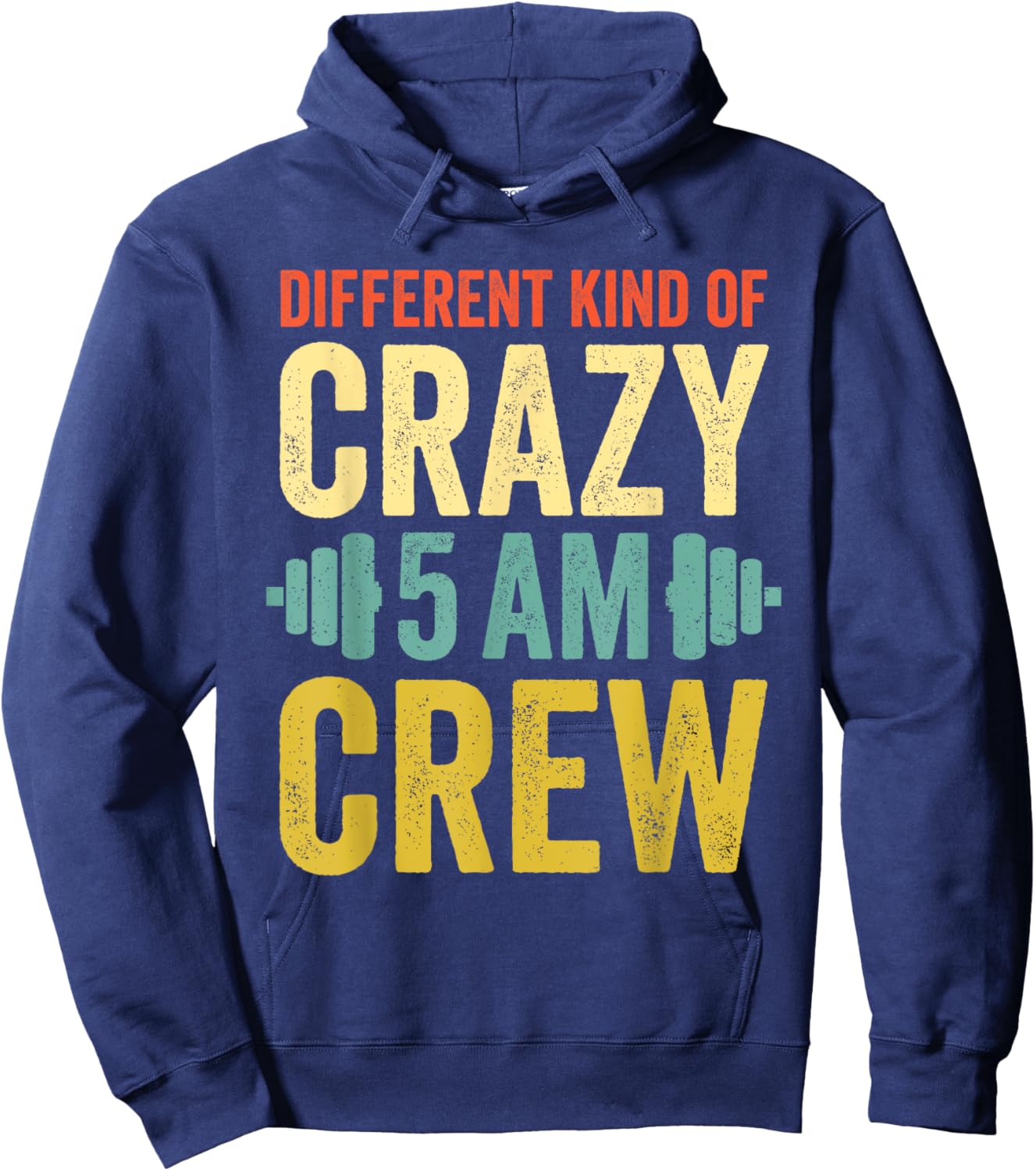 Workout Squad 5AM Crew Funny Gym Quote Vintage Retro Hoodie - Hoodie | Navy