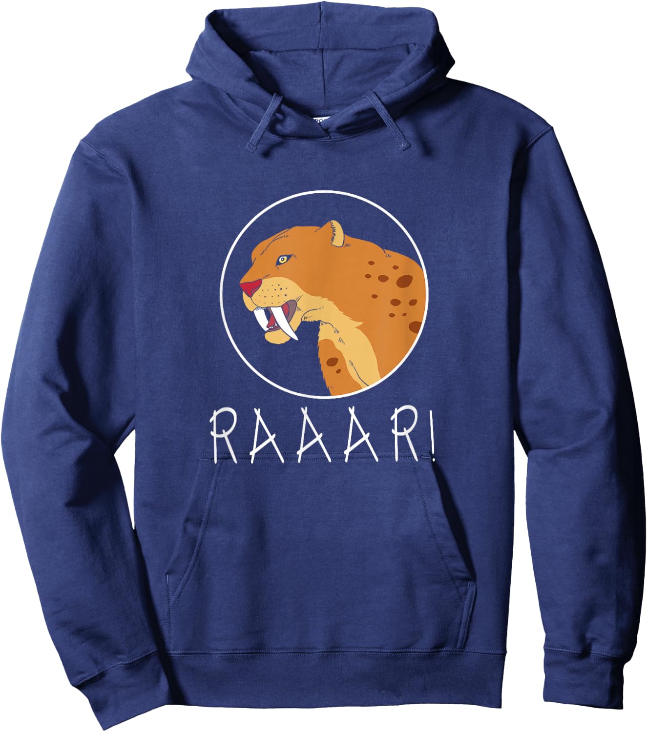 Cute Baby Tiger Smilodon Sabertooth Tiger Hoodie - Hoodie | Navy