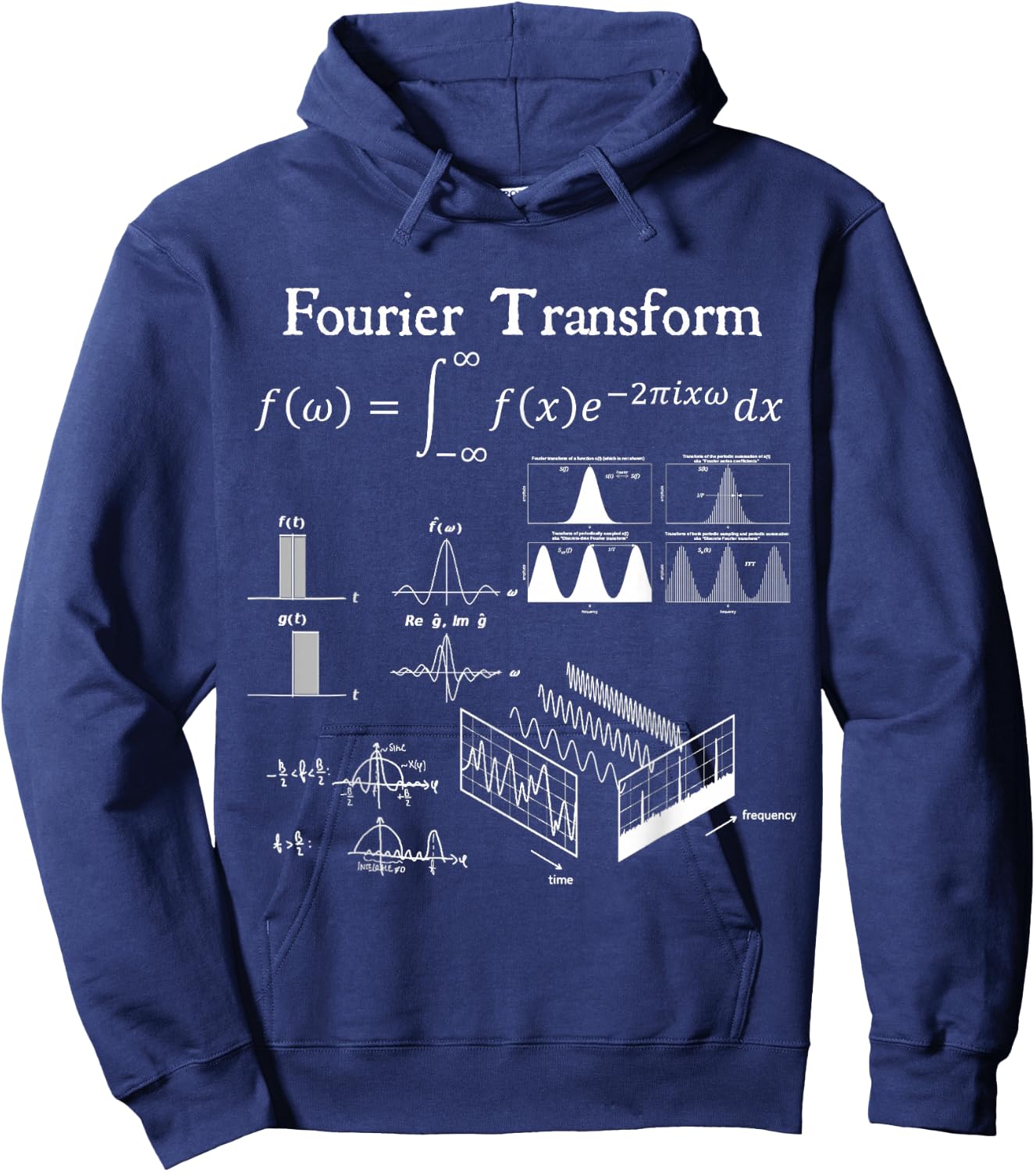 Fourier Transform Signal Science Math Teacher Nerdy Gift Hoodie - Hoodie | Navy