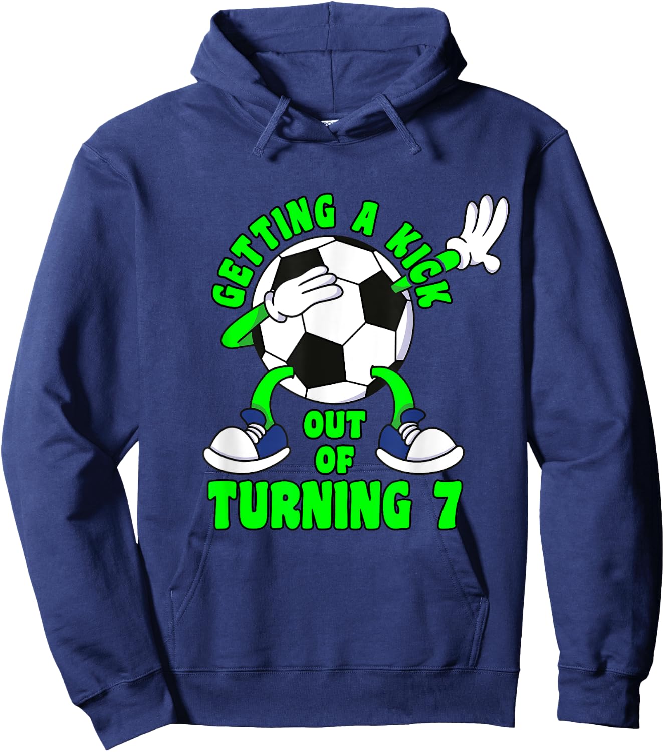7 Year Old Happy 7th Birthday Soccer 7th Birthday Hoodie - Hoodie | Navy