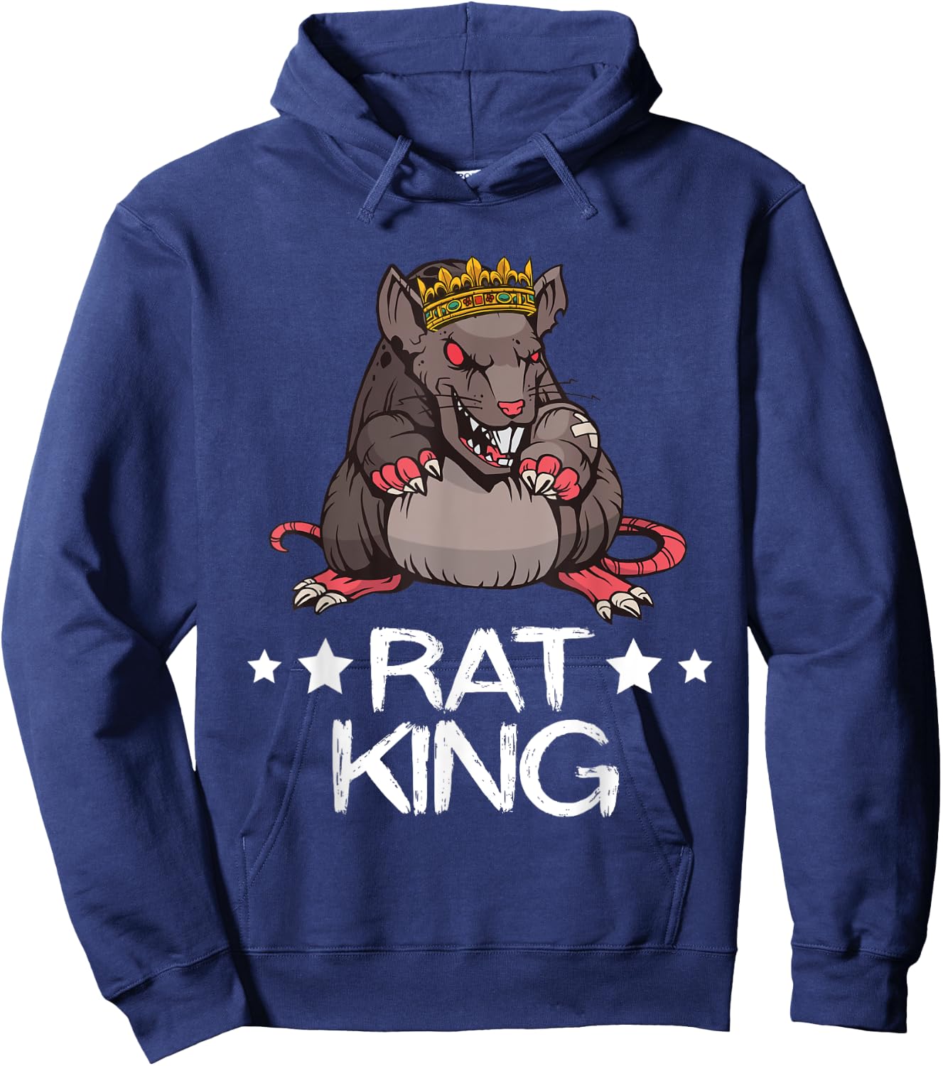 Rat King Crown Angry Rat Rodent Rat Owner Mouse Rat Hoodie - Hoodie | Navy