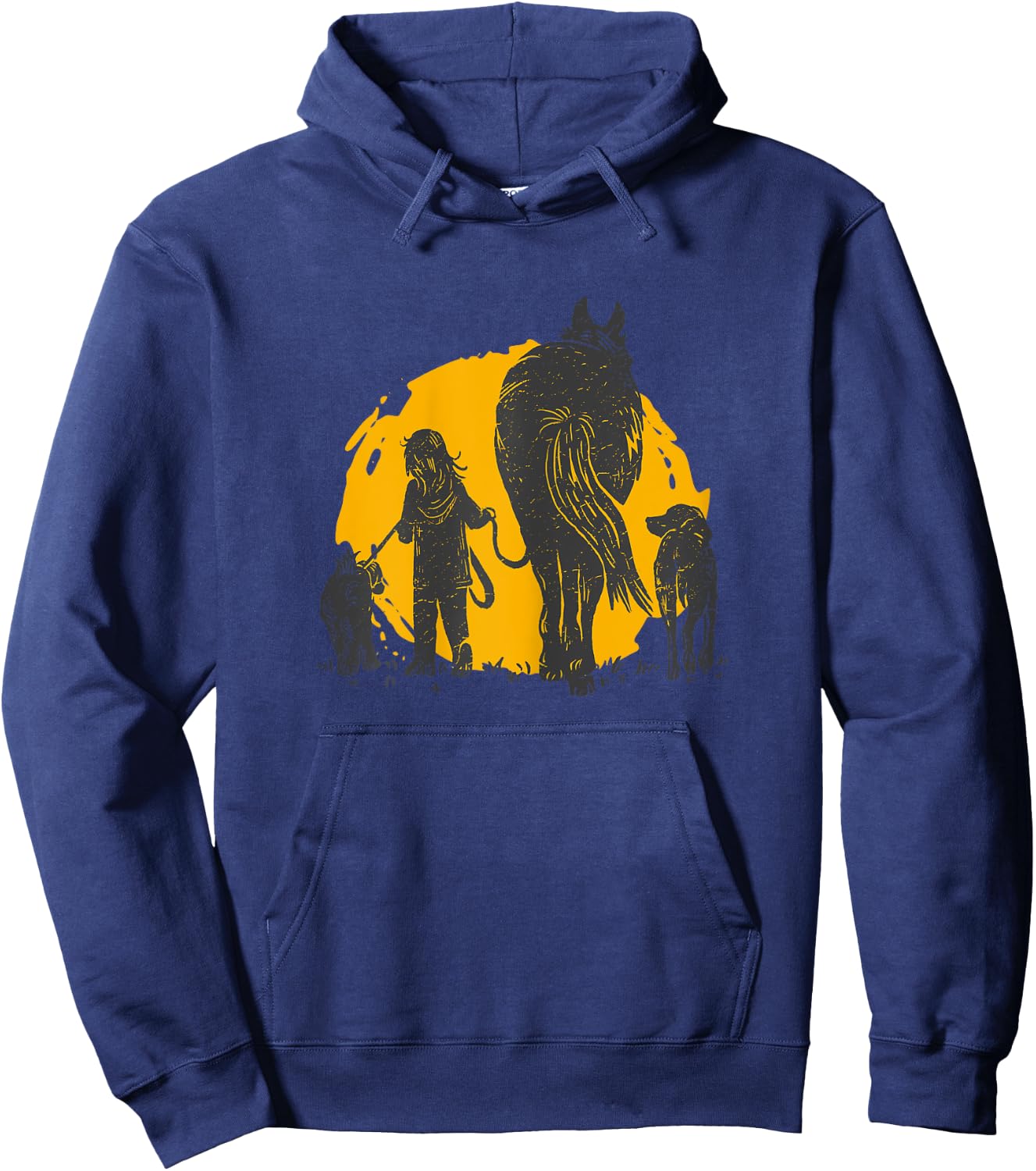 Horseback Riding Equestrian Horse Girl Hoodie - Hoodie | Navy